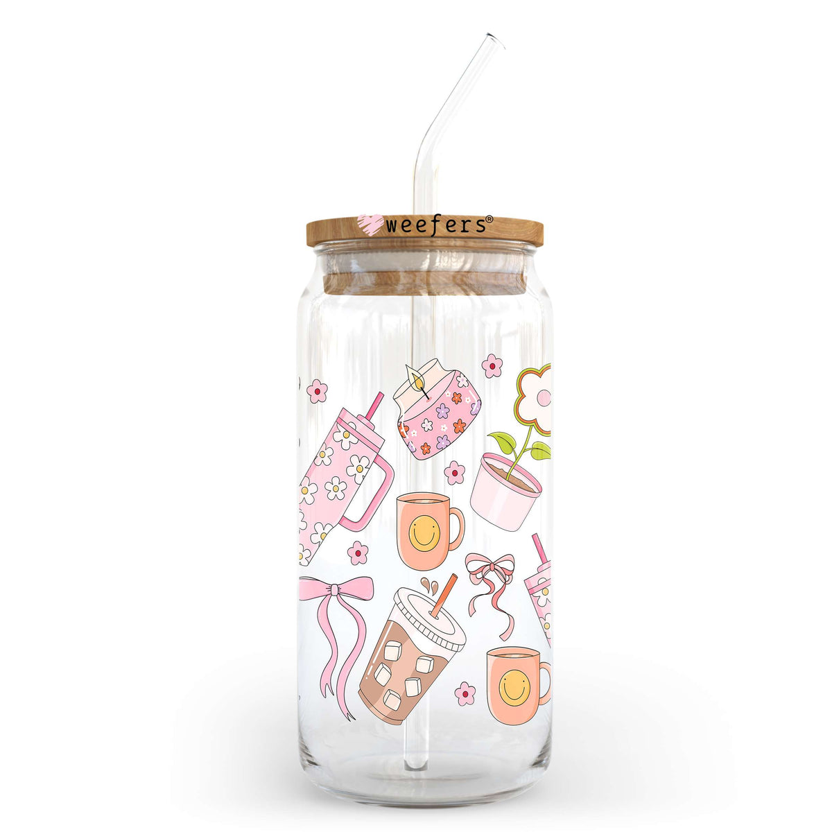 Preppy Aesthetic 20oz Libbey Glass Can, 34oz Hip Sip, 40oz Tumbler, 24oz Cold Cup UV DTF or Sublimation Decal Transfer Weefers