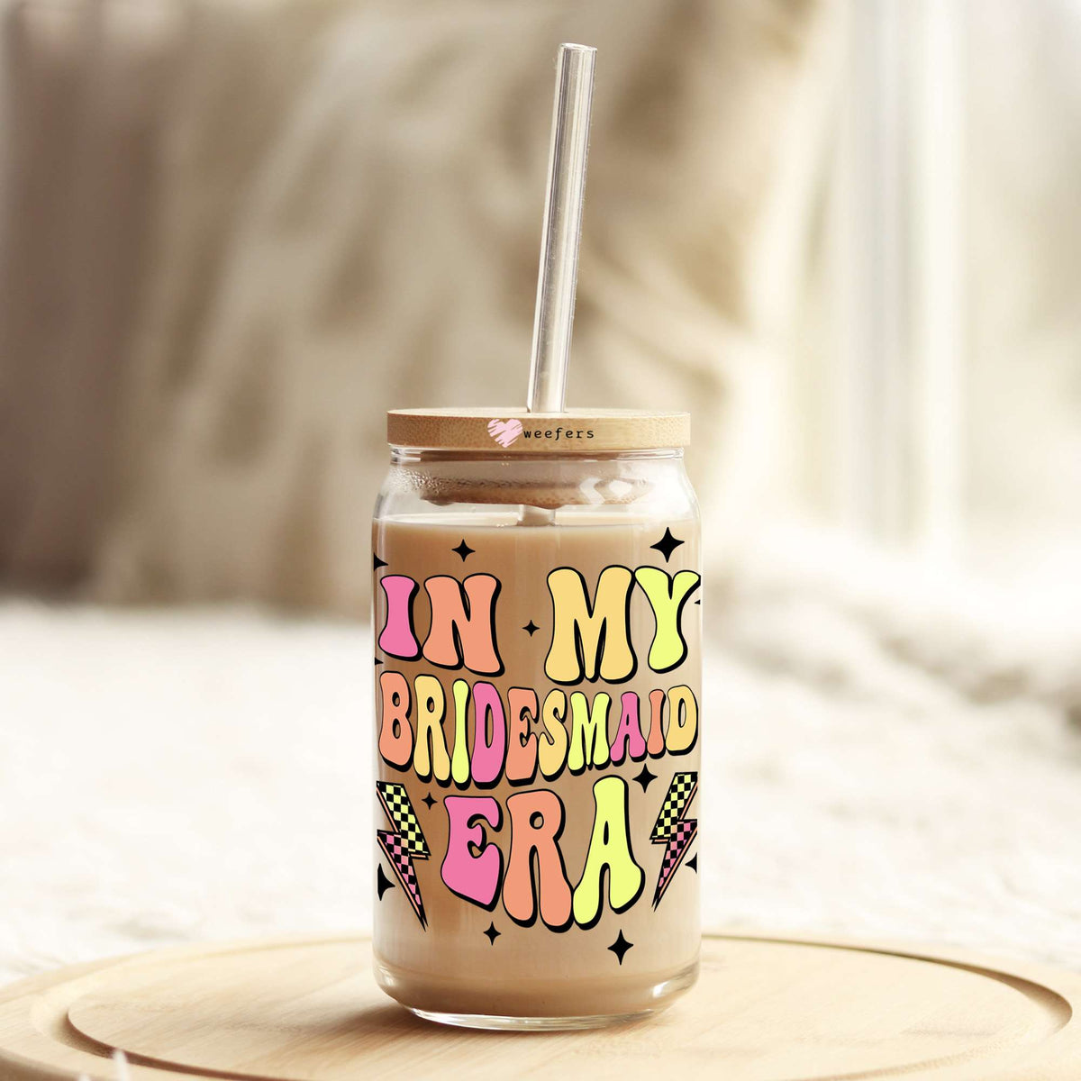In My Bridesmaid Era 16oz Libbey Glass Can UV DTF or Sublimation Wrap - Decal Weefers