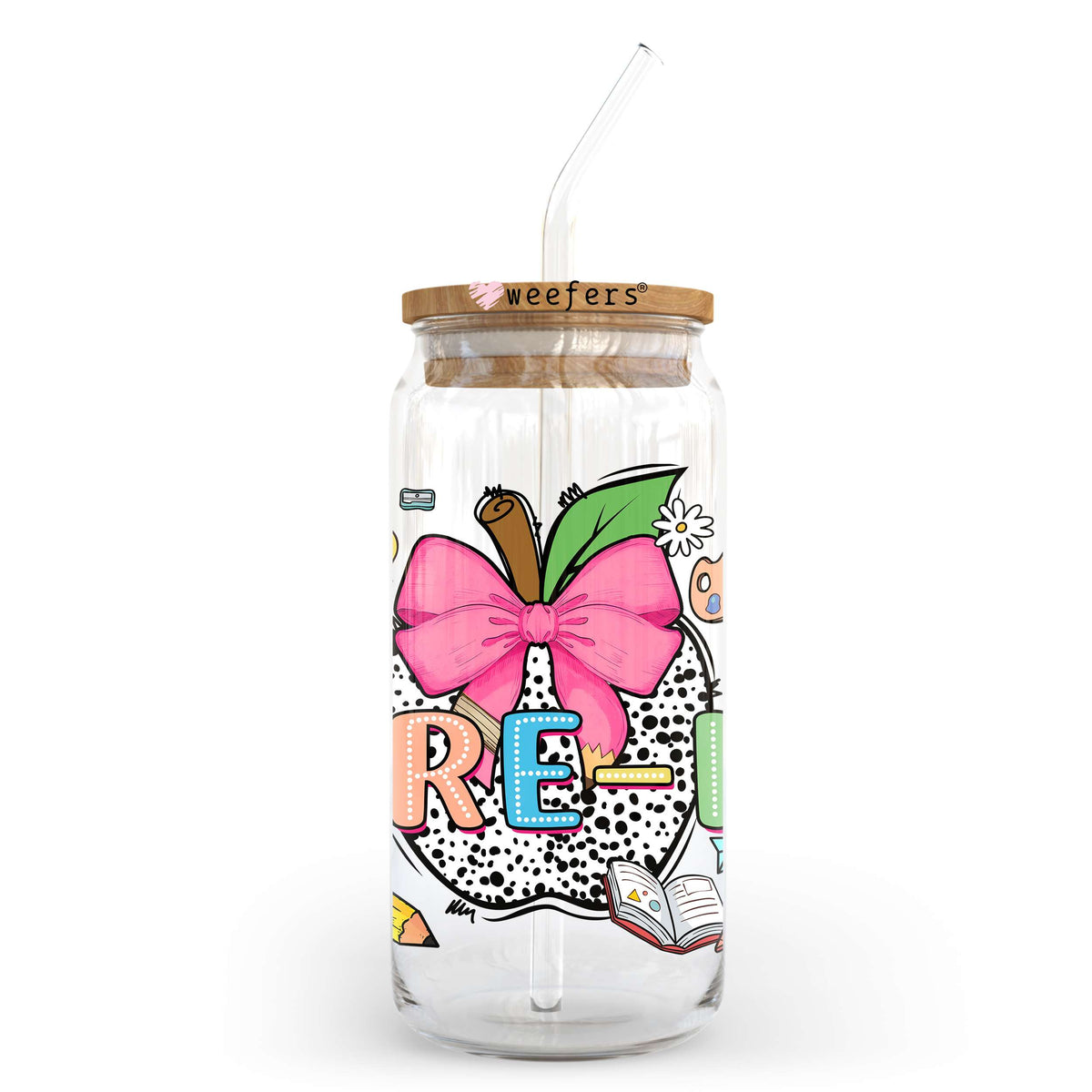 Pre-K 20oz Libbey Glass Can, 34oz Hip Sip, 40oz Tumbler, 24oz Cold Cup UV DTF or Sublimation Decal Transfer Weefers