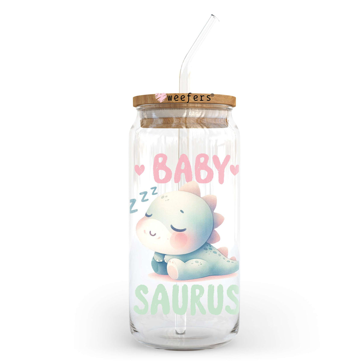 Baby Saurus 20oz Libbey Glass Can, 34oz Hip Sip, 40oz Tumbler, 24oz Cold Cup UV DTF or Sublimation Decal Transfer Weefers