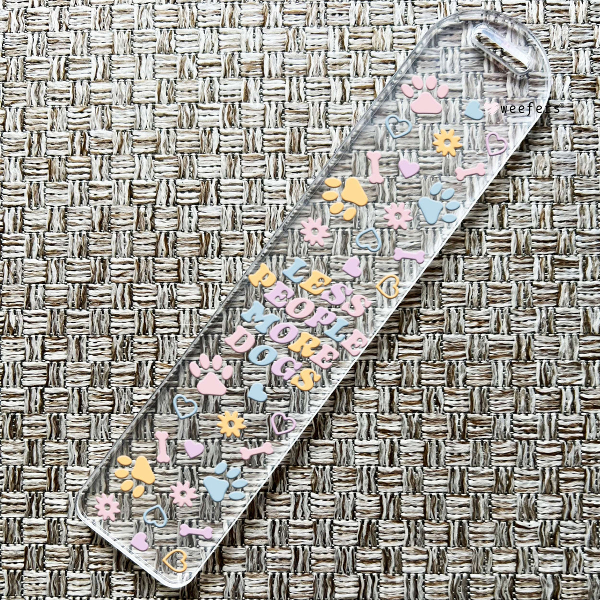 Less People More Dogs Bookmark UV DTF Decal Weefers