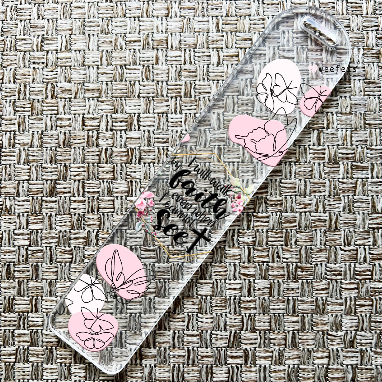 I Will Walk By Faith Even When I Cannot See Bookmark UV DTF Decal Weefers