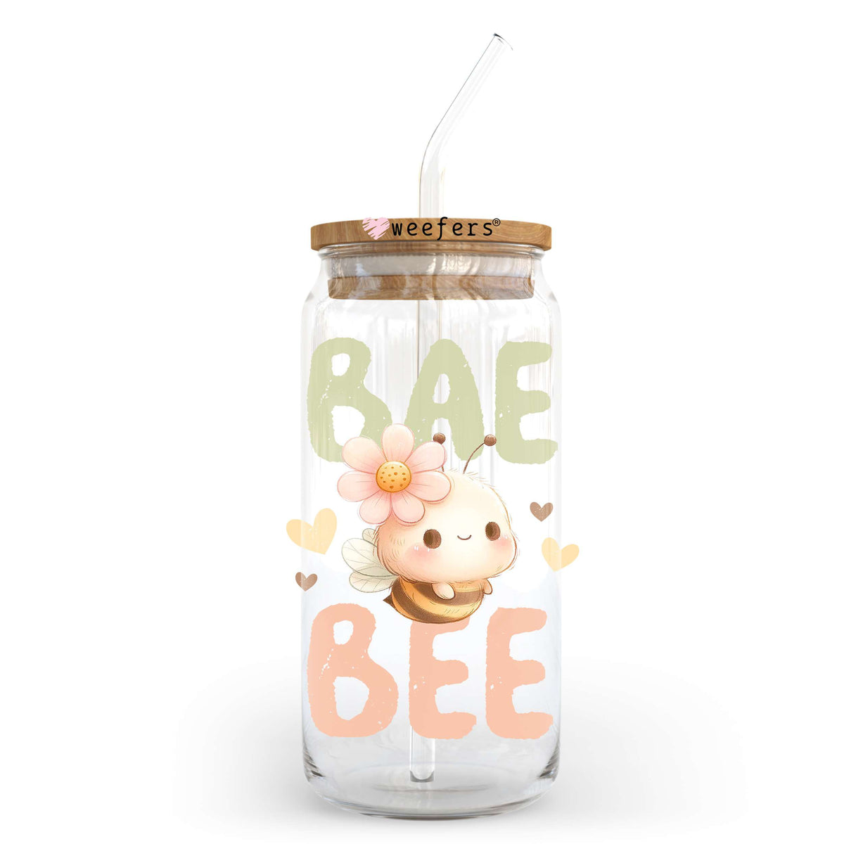 Bae Bee 20oz Libbey Glass Can, 34oz Hip Sip, 40oz Tumbler, 24oz Cold Cup UV DTF or Sublimation Decal Transfer Weefers