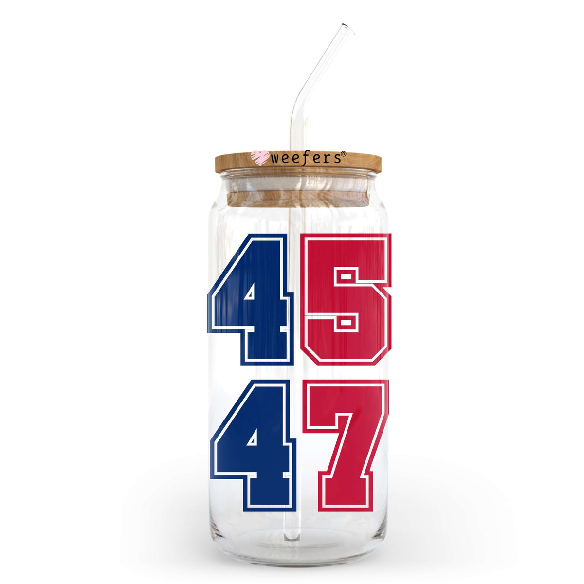 Trump 45 47 20oz Libbey Glass Can UV DTF or Sublimation Decal Weefers