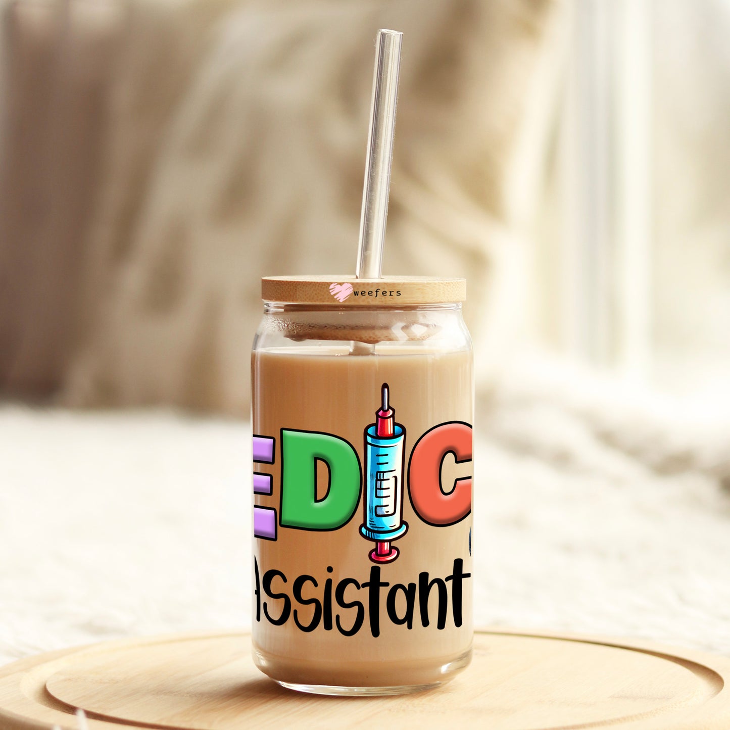 Medical Assistant Stethoscope 16oz Libbey Glass Can UV DTF or Sublimation Wrap - Decal Weefers