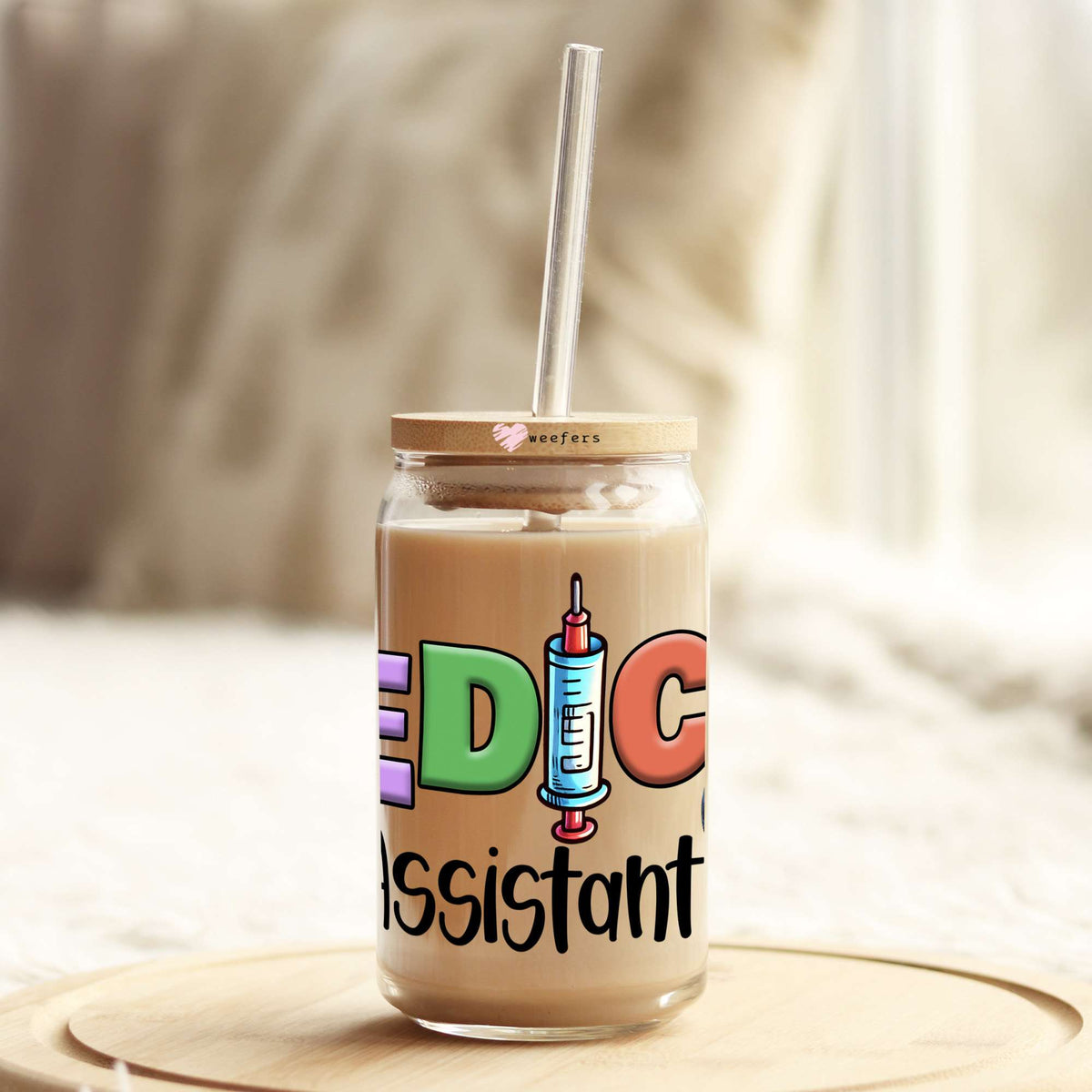 Medical Assistant Stethoscope 16oz Libbey Glass Can UV DTF or Sublimation Wrap - Decal Weefers