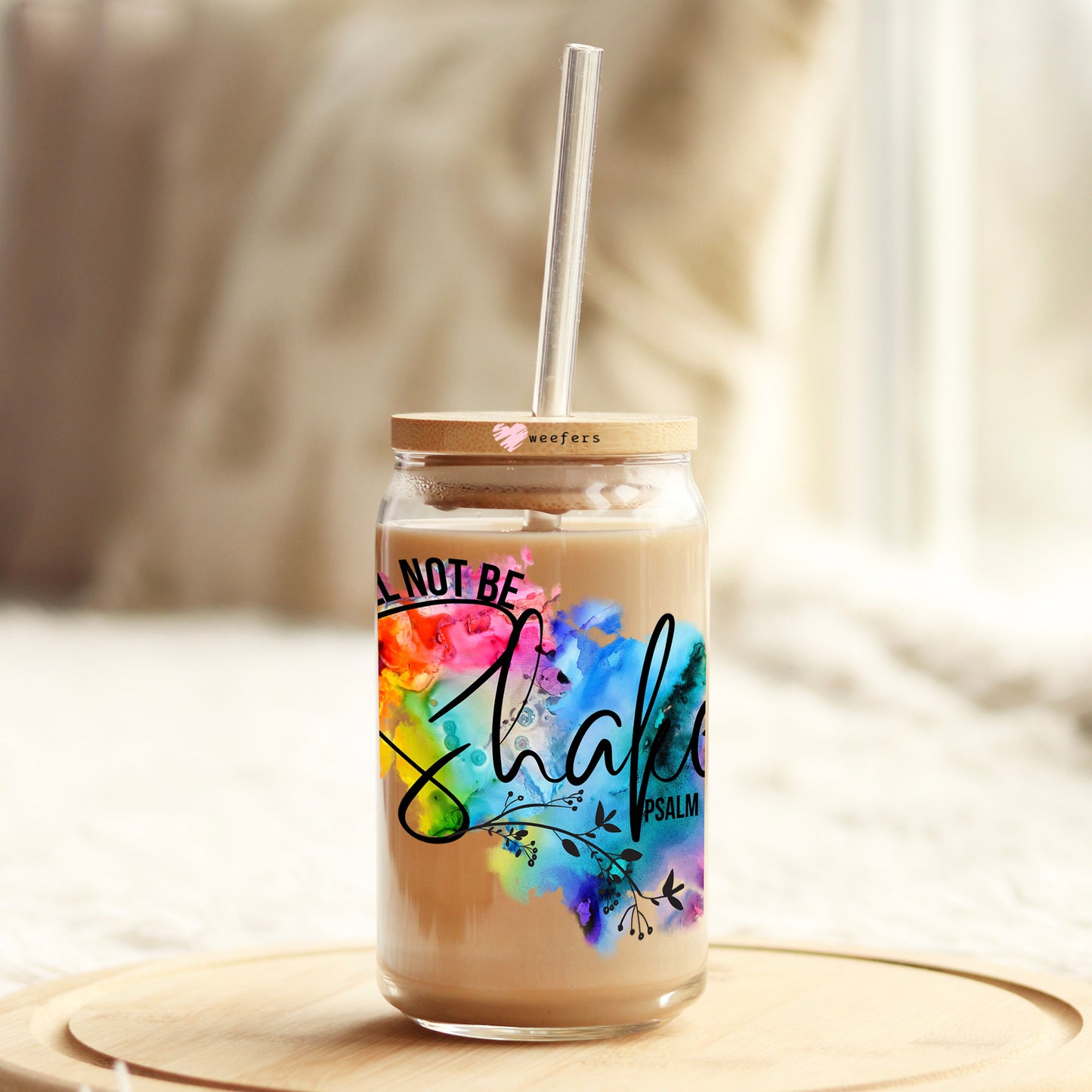 I Will Not Be Shaken 16oz Libbey Glass Can UV DTF or Sublimation Wrap - Decal Weefers