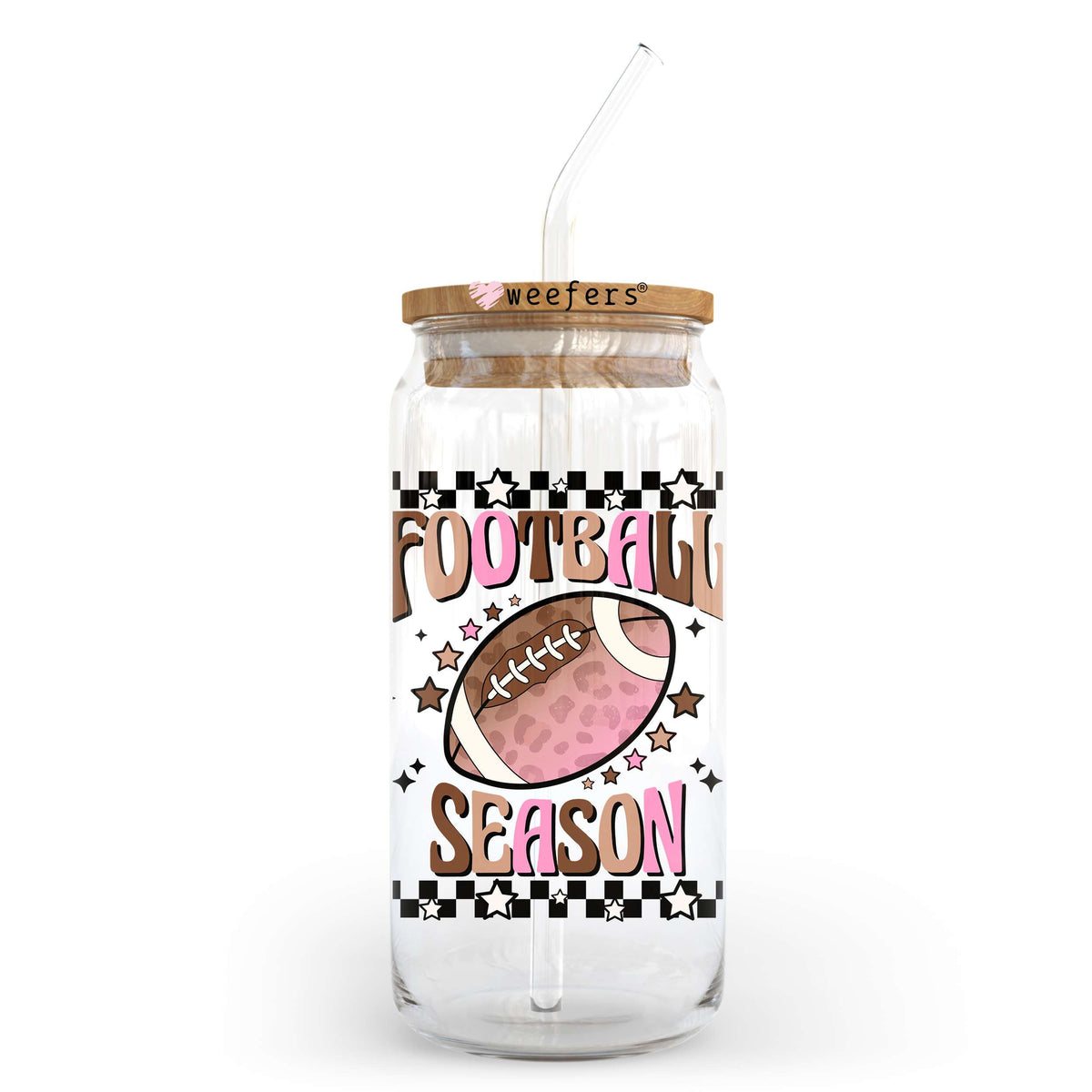 Football Season 20oz Libbey Glass Can, 34oz Hip Sip, 40oz Tumbler, 24oz Cold Cup UV DTF or Sublimation Decal Transfer Weefers