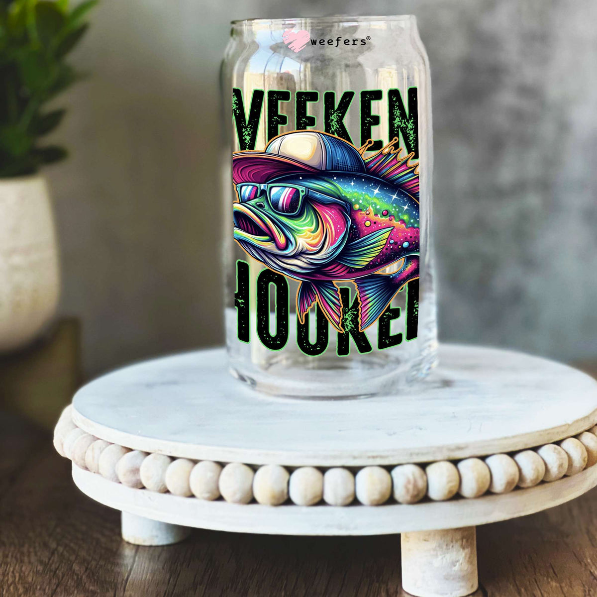 Weekend Hooker16oz Libbey Glass Can UV DTF or Sublimation Wrap Decal Transfer Weefers