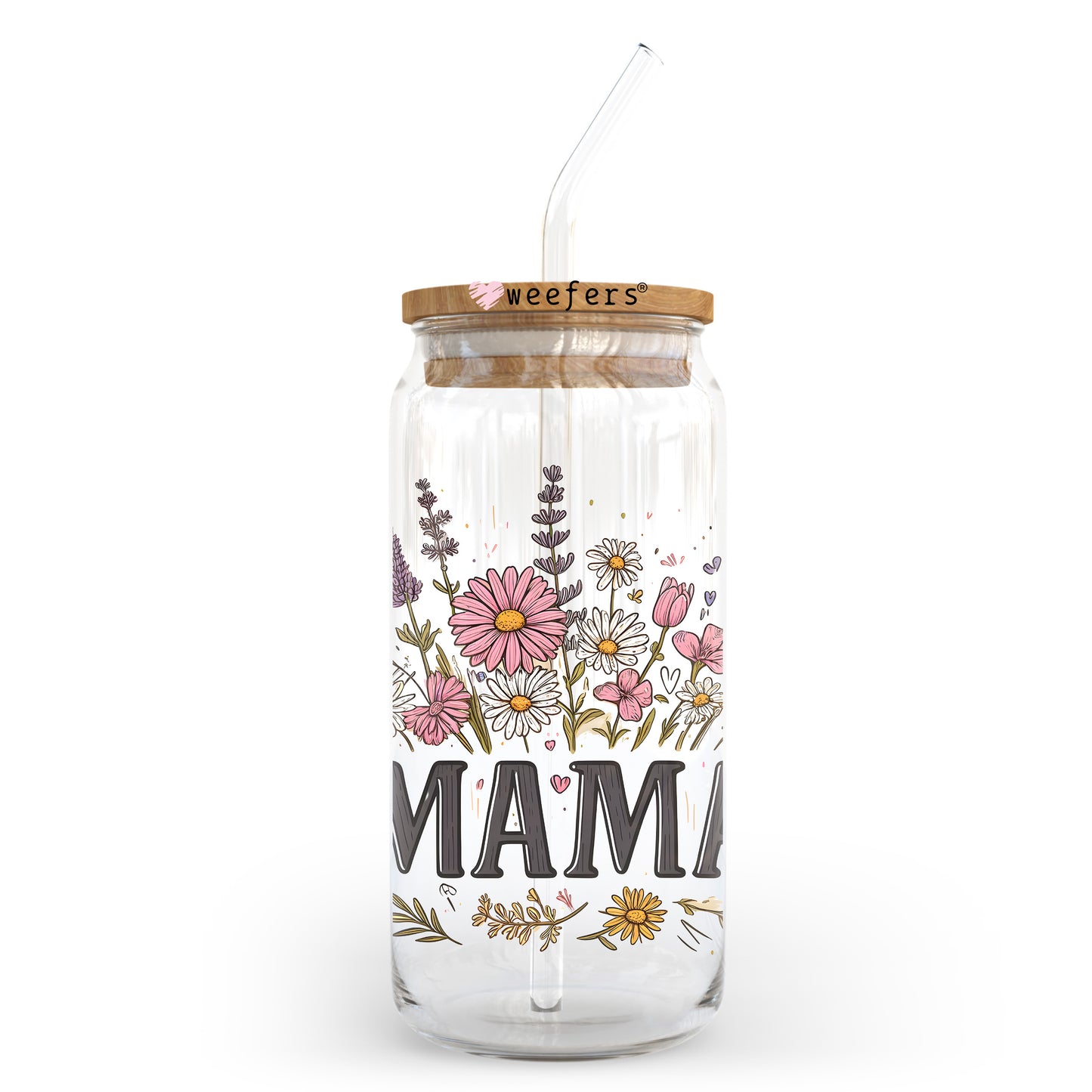 Wildflower Mama 20oz Libbey Glass Can, 34oz Hip Sip, 40oz Tumbler, 24oz Cold Cup UV DTF or Sublimation Decal Transfer Weefers