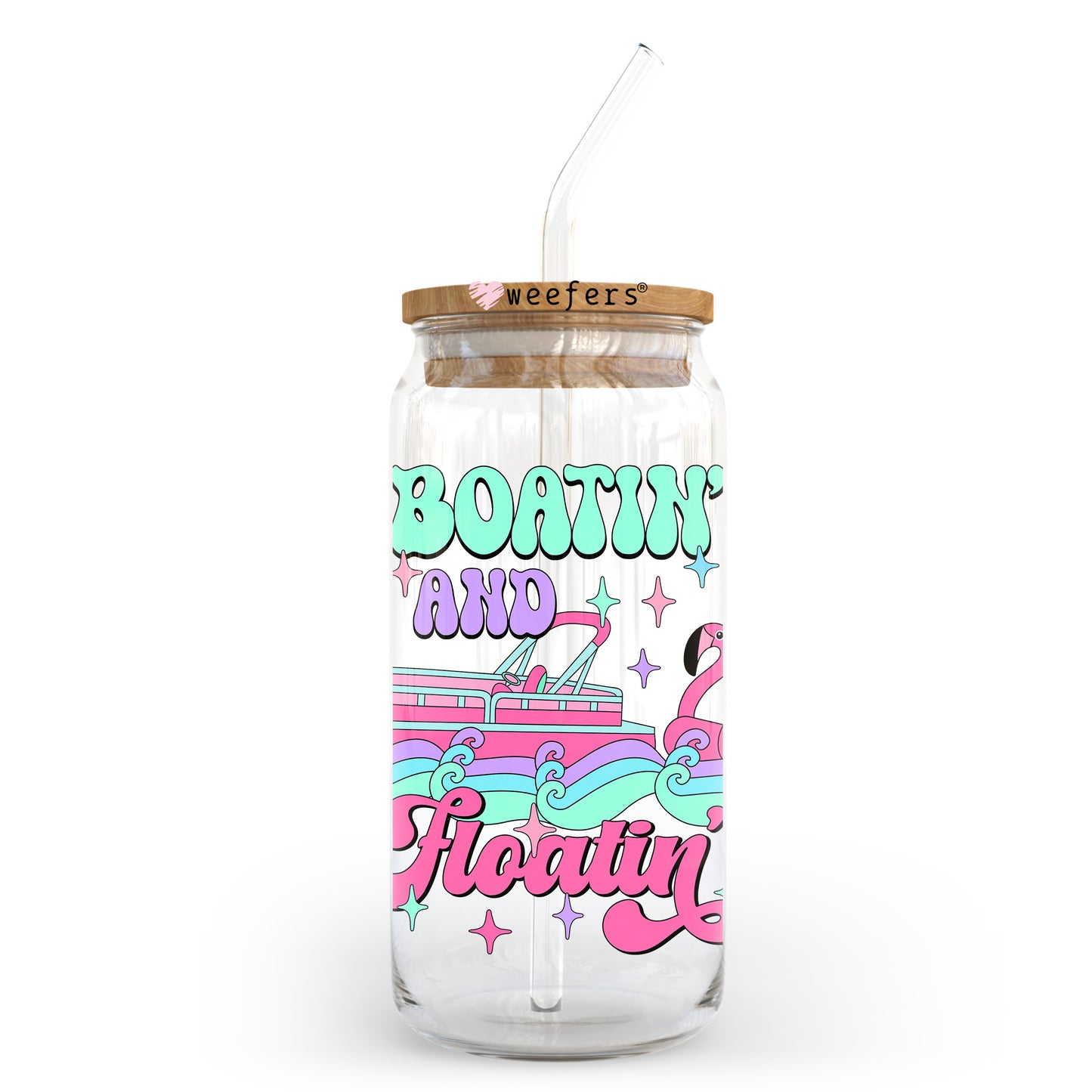 Boatin and Floatin' 20oz Libbey Glass Can, 34oz Hip Sip, 40oz Tumbler, 24oz Cold Cup UV DTF or Sublimation Decal Transfer Weefers