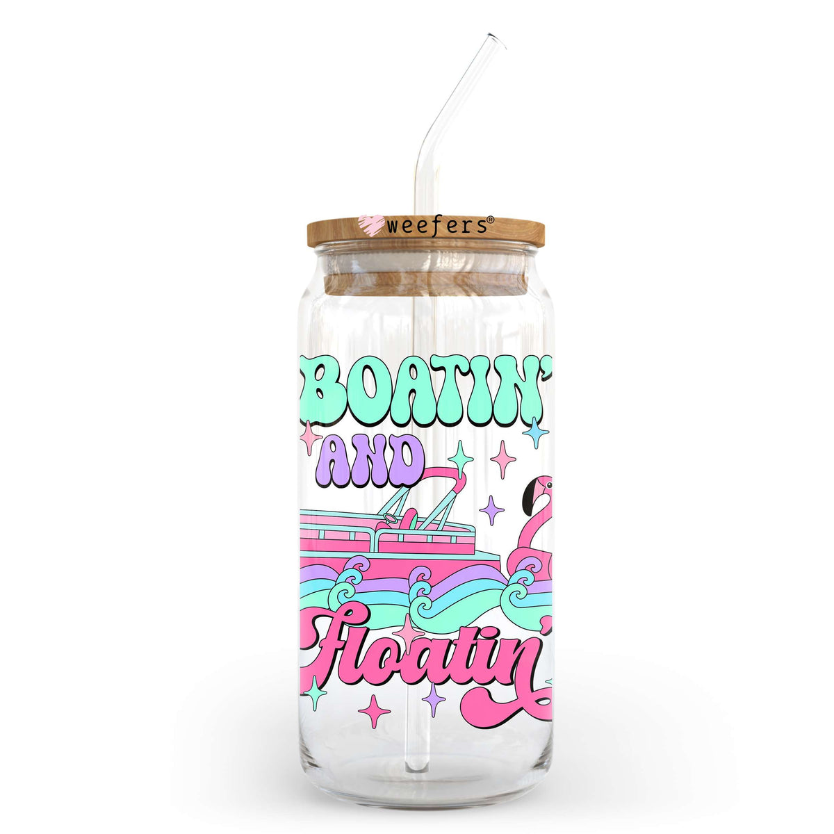 Boatin and Floatin' 20oz Libbey Glass Can, 34oz Hip Sip, 40oz Tumbler, 24oz Cold Cup UV DTF or Sublimation Decal Transfer Weefers