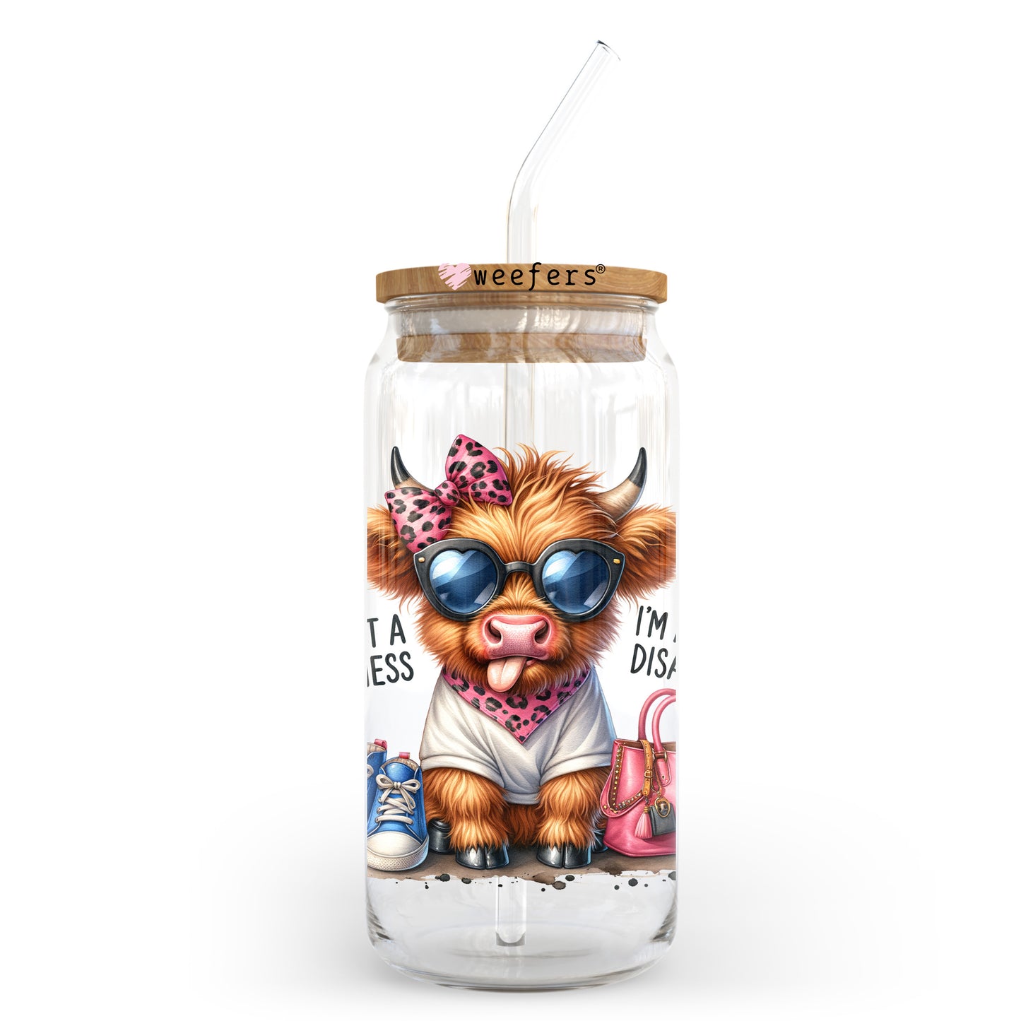 I'm Not A Hot Mess I'm A Spicy Disaster 20oz Libbey Glass Can, 34oz Hip Sip, 40oz Tumbler, 24oz Cold Cup UV DTF or Sublimation Decal Transfer Weefers