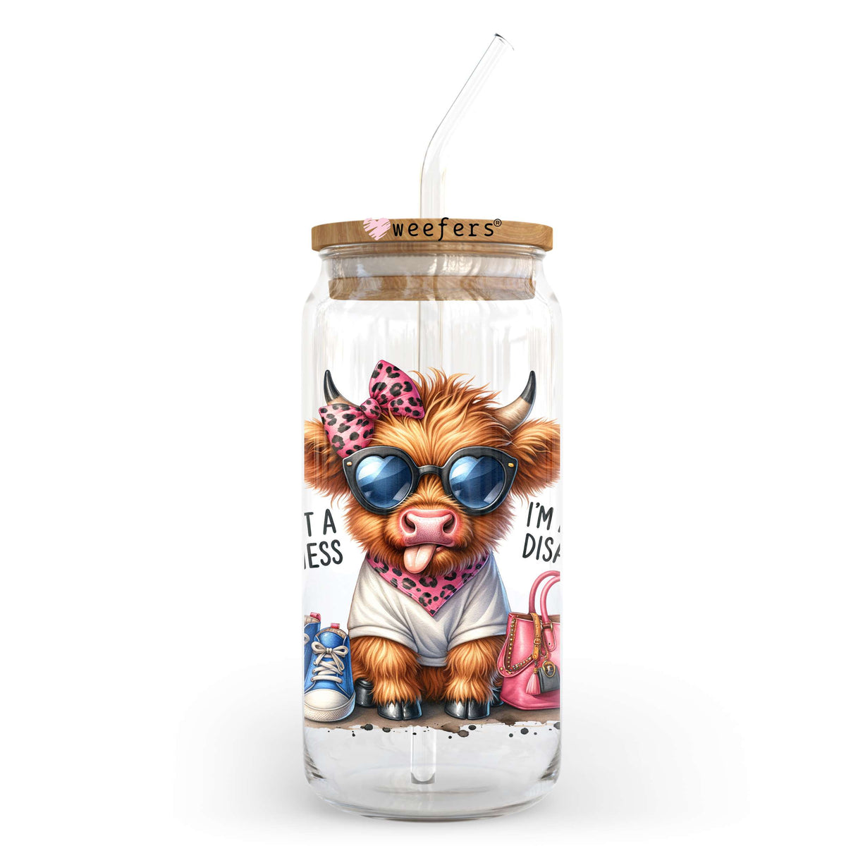 I'm Not A Hot Mess I'm A Spicy Disaster 20oz Libbey Glass Can, 34oz Hip Sip, 40oz Tumbler, 24oz Cold Cup UV DTF or Sublimation Decal Transfer Weefers