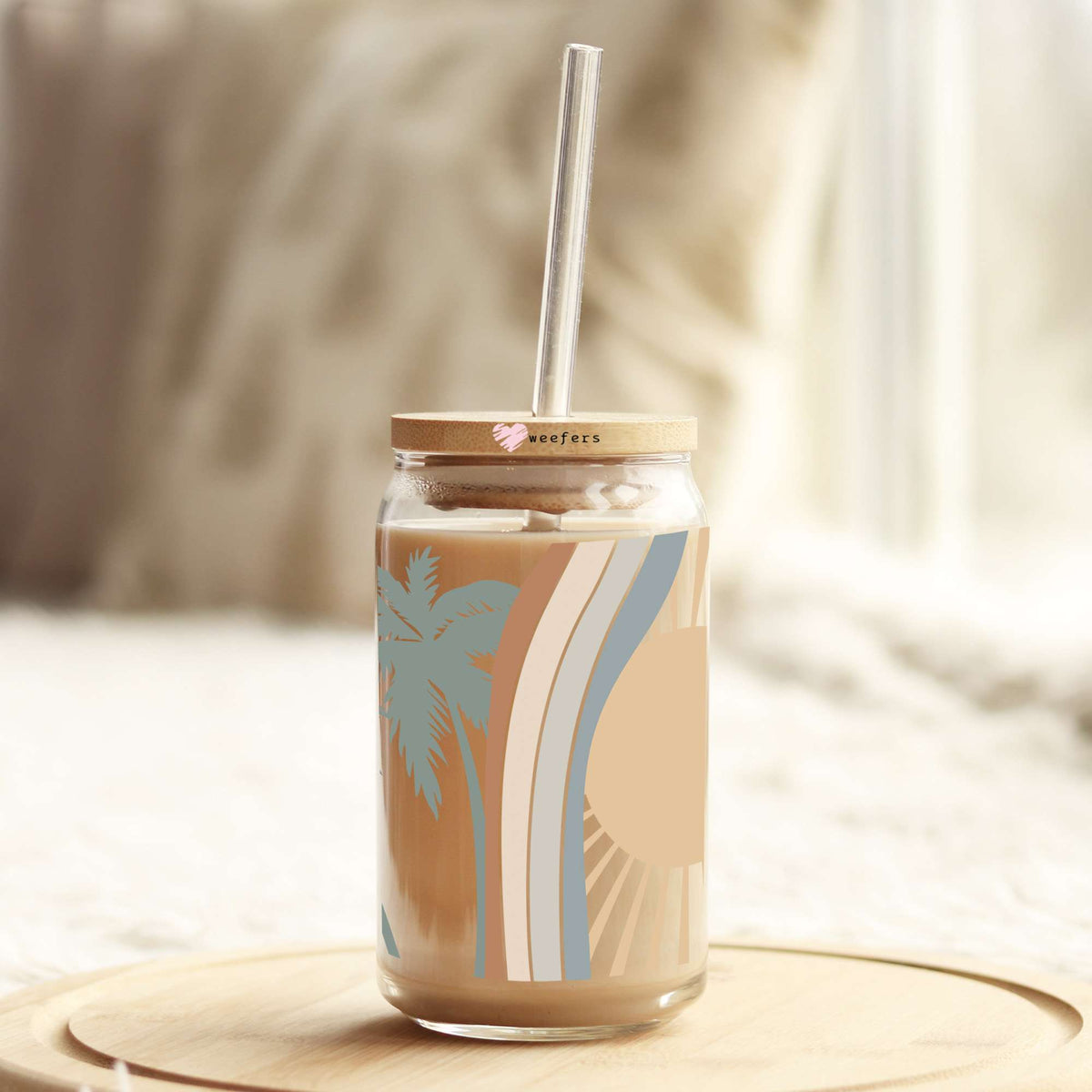 Modern Sunset 16oz Libbey Glass Can UV DTF or Sublimation Wrap - Decal Transfer Weefers