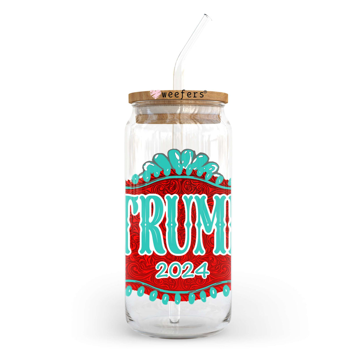 Trump 2024 20oz Libbey Glass Can UV DTF or Sublimation Wrap - Decal Weefers