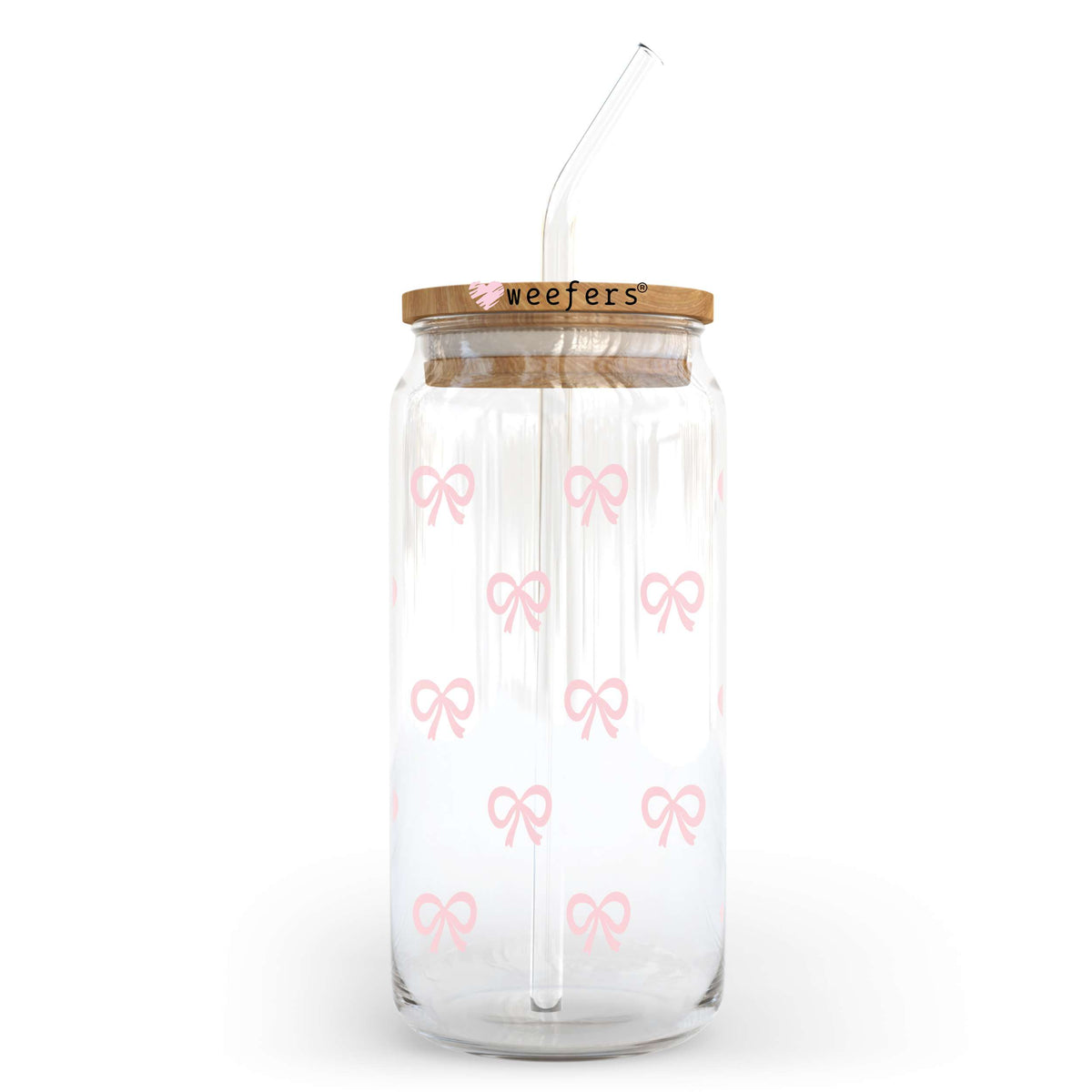 Tiny Pink Bows 20oz Libbey Glass Can, 34oz Hip Sip, 40oz Tumbler, 24oz Cold Cup UV DTF or Sublimation Decal Transfer Weefers