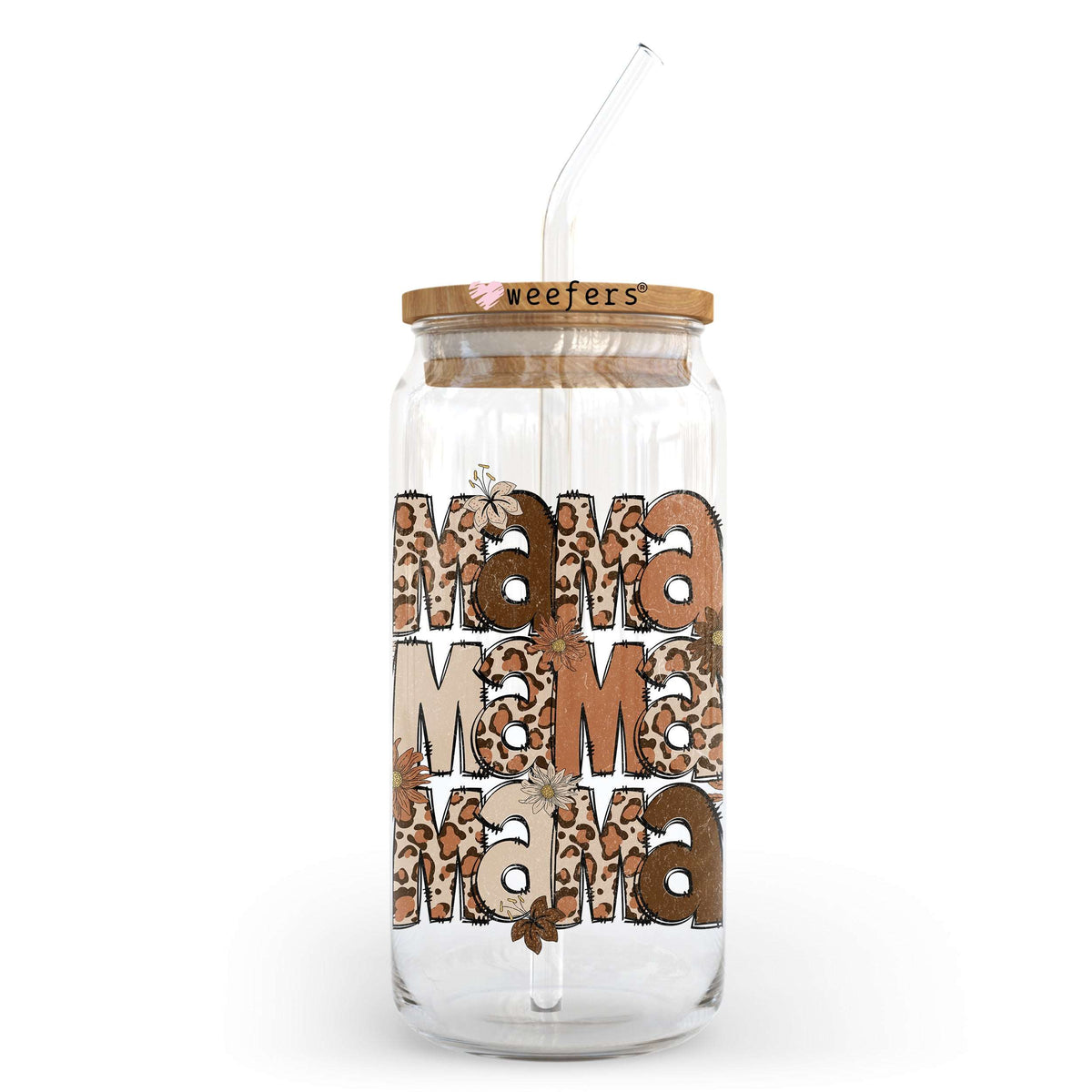 Animal Print Mama 20oz Libbey Glass Can, 34oz Hip Sip, 40oz Tumbler, 24oz Cold Cup UV DTF or Sublimation Decal Transfer Weefers
