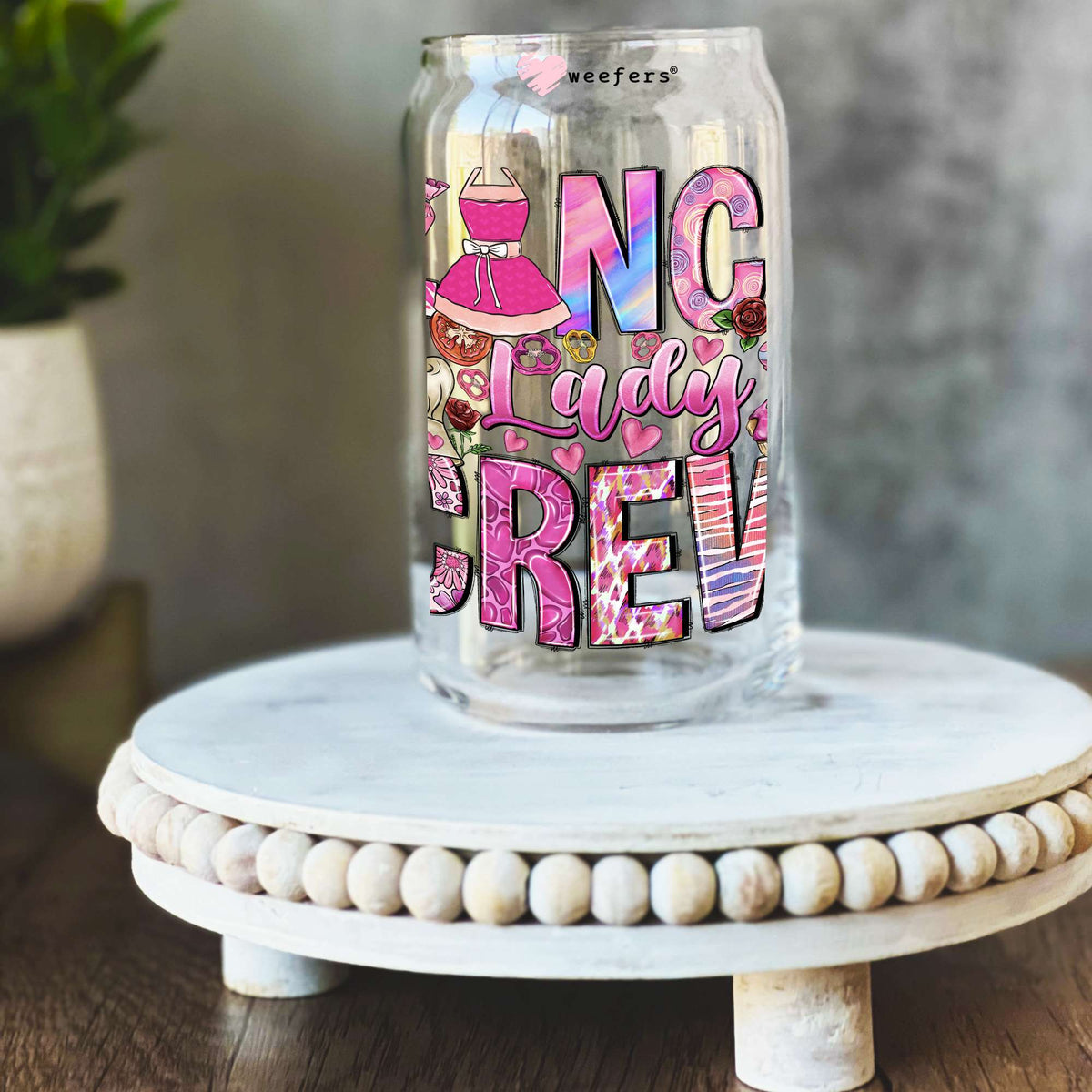 Lunch Lady Crew 16oz Libbey Glass Can UV DTF or Sublimation Wrap Decal Transfer Weefers