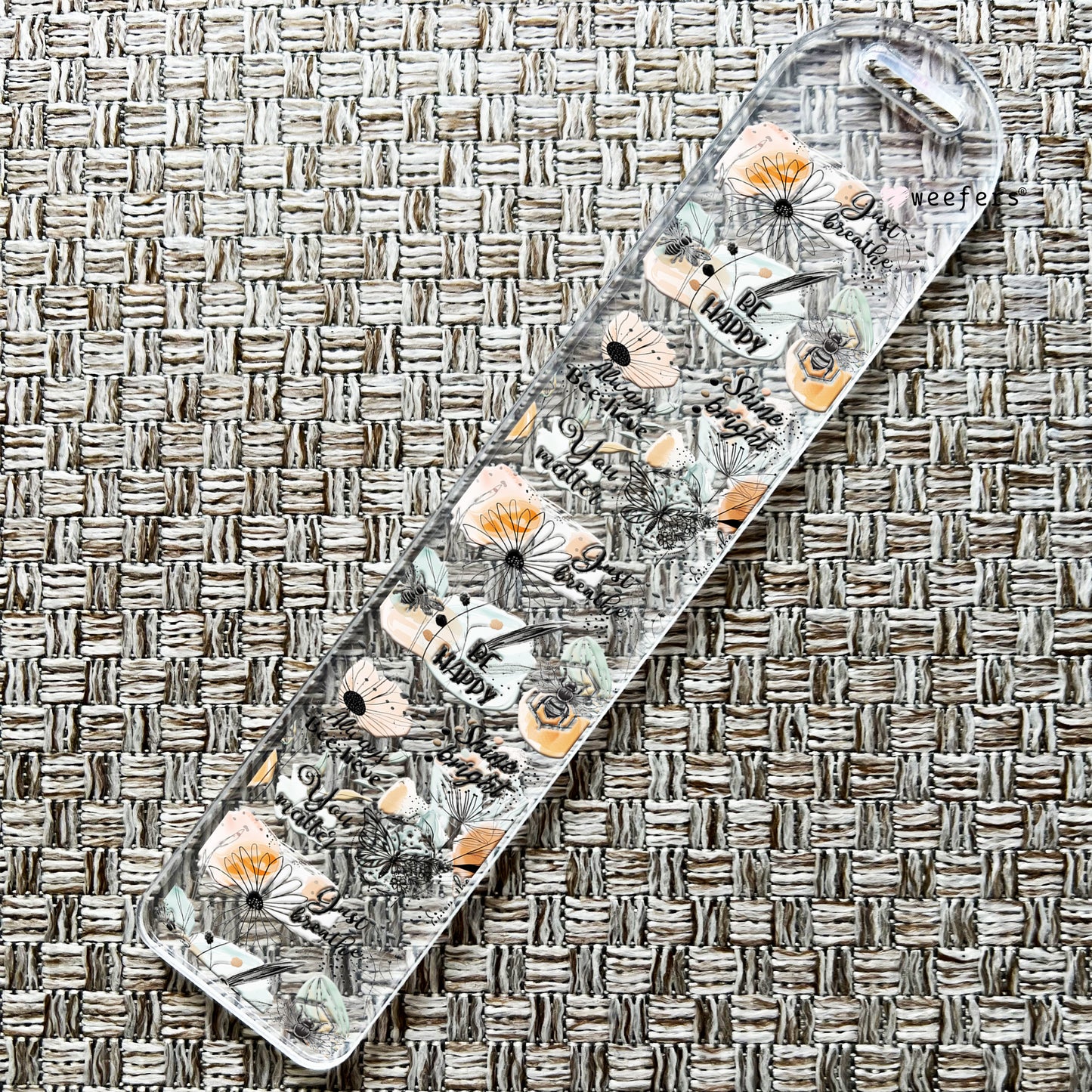 Flower Affirmations Bookmark UV DTF Decal Weefers