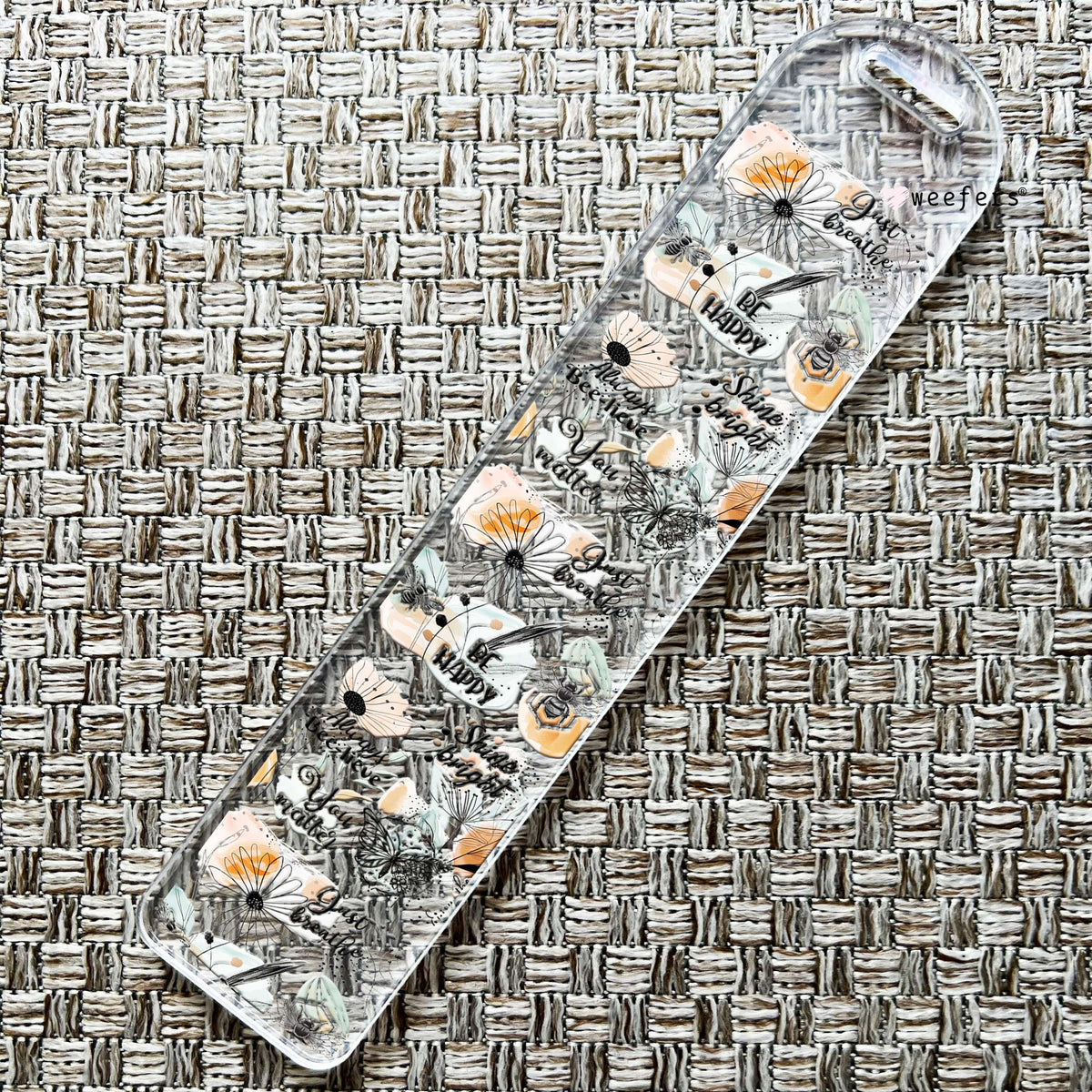Flower Affirmations Bookmark UV DTF Decal Weefers