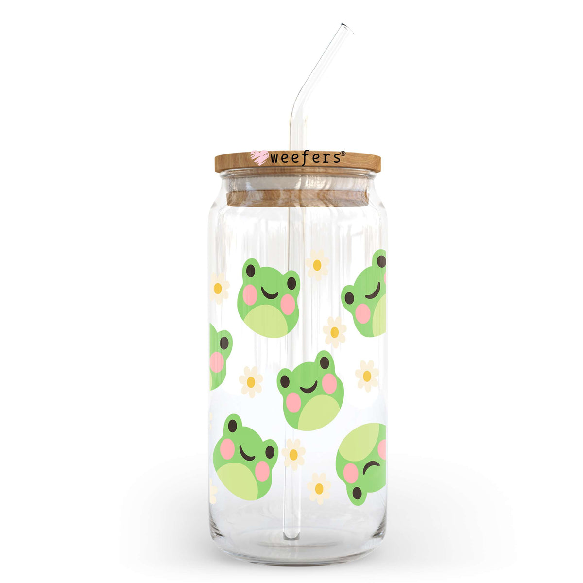 Happy Frogs 20oz Libbey Glass Can, 34oz Hip Sip, 40oz Tumbler, 24oz Cold Cup UV DTF or Sublimation Decal Transfer Weefers