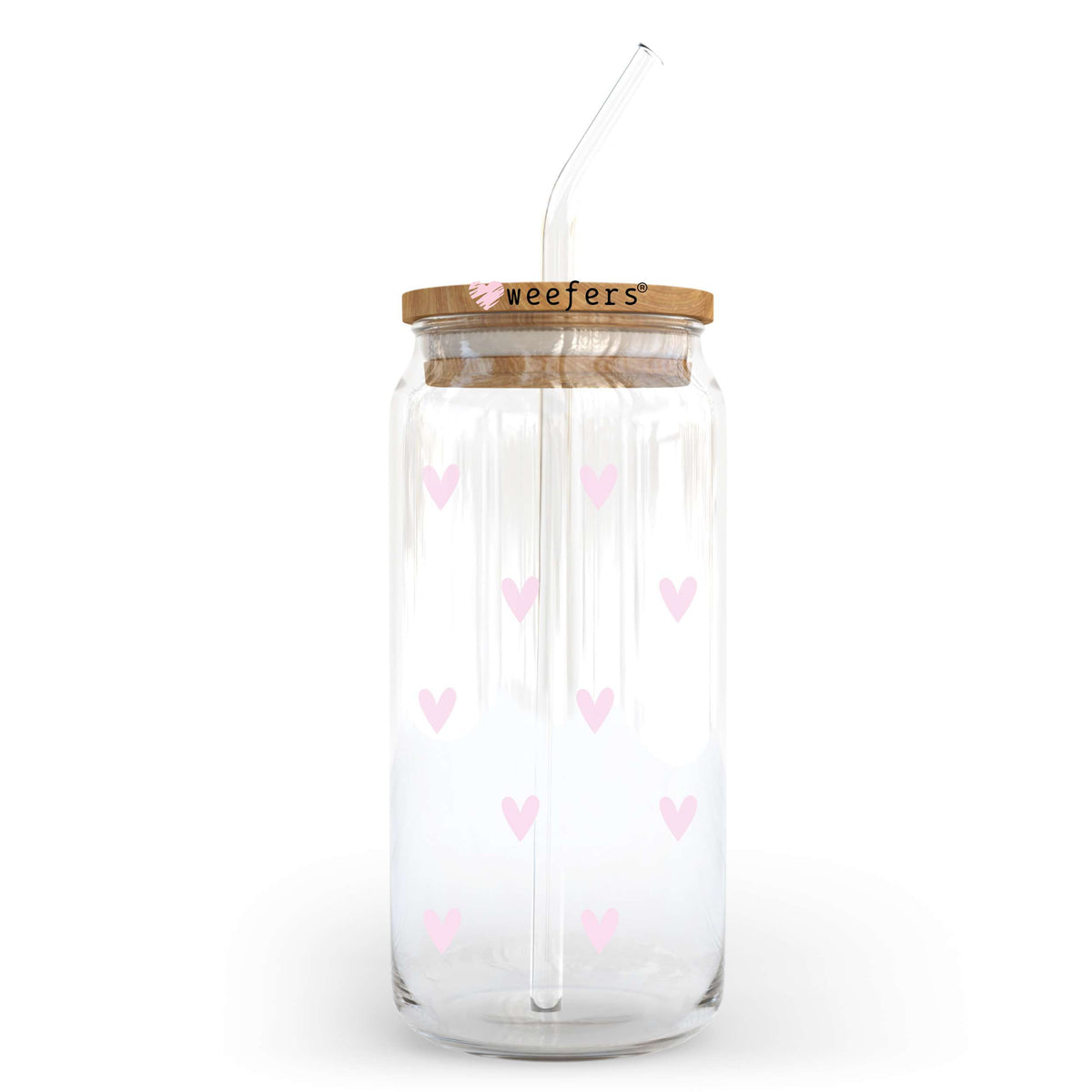 Tiny Pink Hearts 20oz Libbey Glass Can, 34oz Hip Sip, 40oz Tumbler, 24oz Cold Cup UV DTF or Sublimation Decal Transfer Weefers