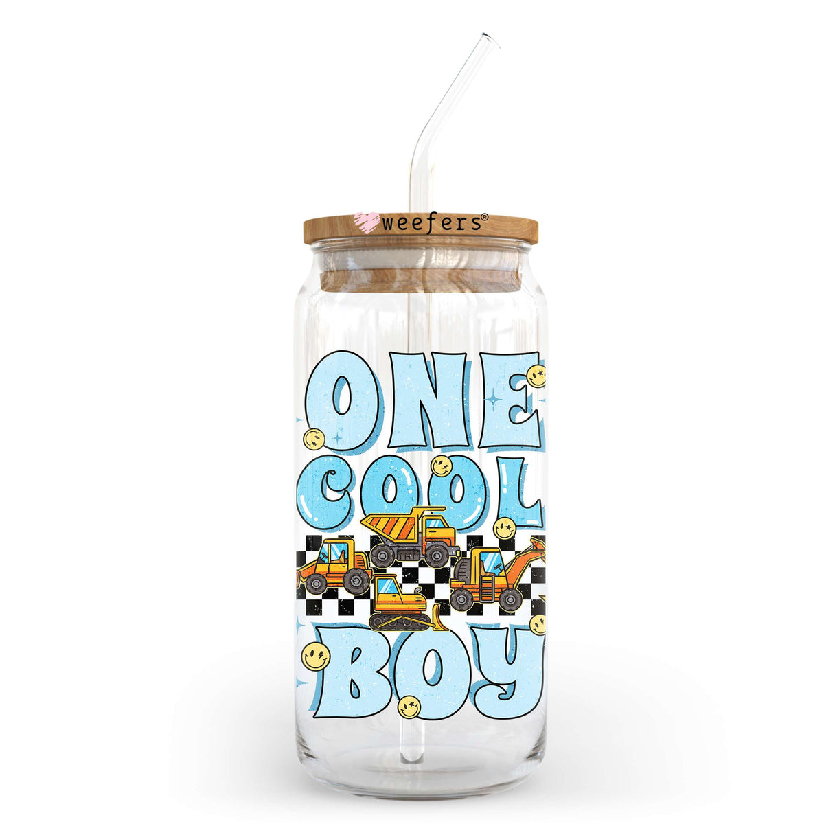 One Cool Boy 20oz Libbey Glass Can UV DTF or Sublimation Decal Weefers