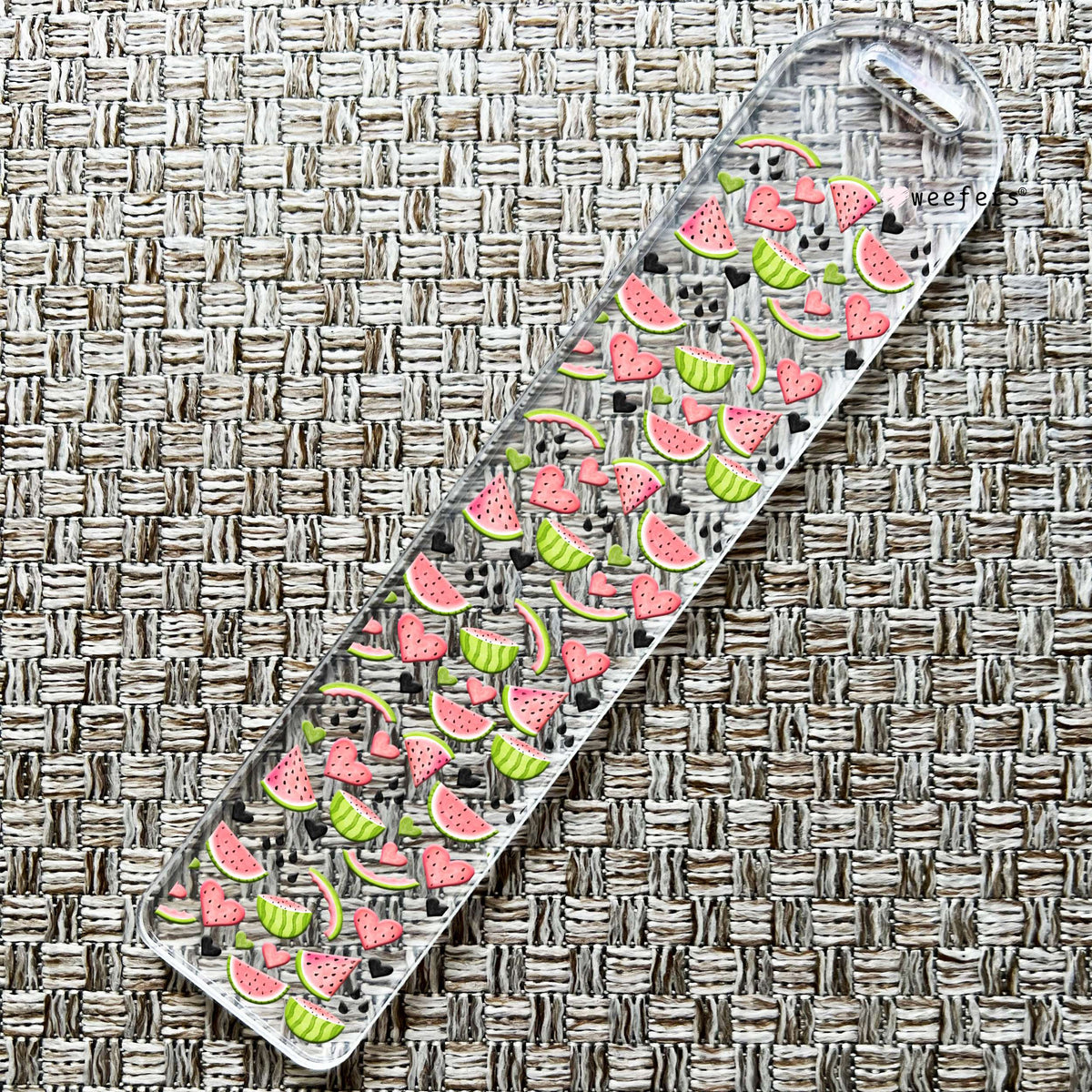 Watermelon Hearts Bookmark UV DTF Decal Weefers