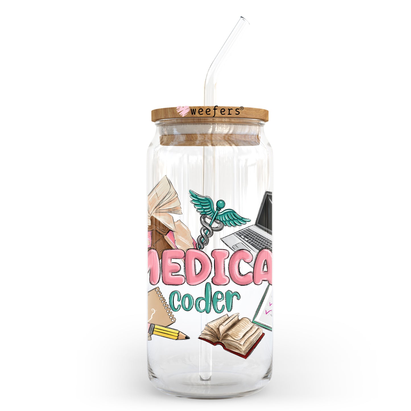 Medical Coder 20oz Libbey Glass Can UV DTF or Sublimation Wrap - Decal Weefers