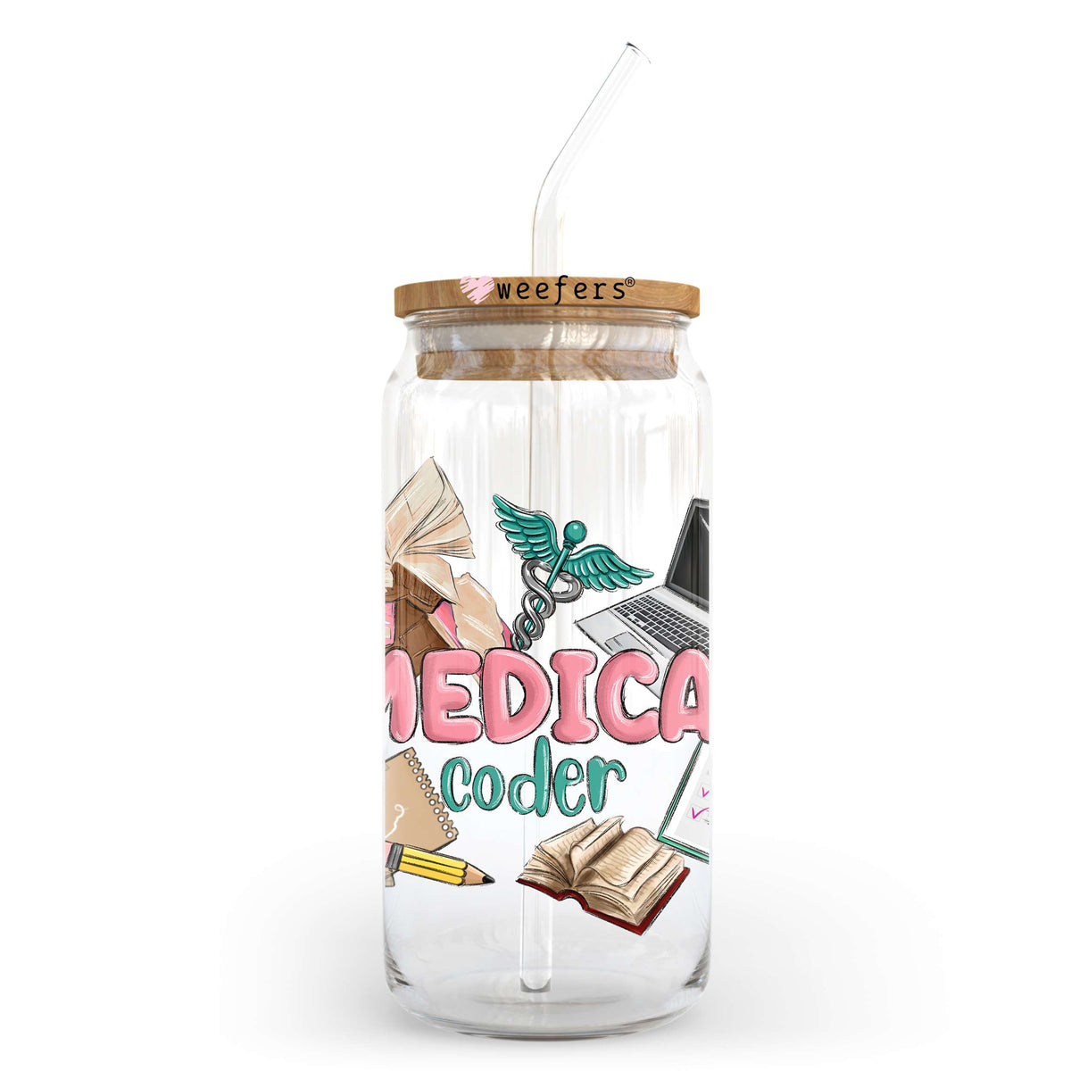 Medical Coder 20oz Libbey Glass Can UV DTF or Sublimation Wrap - Decal Weefers