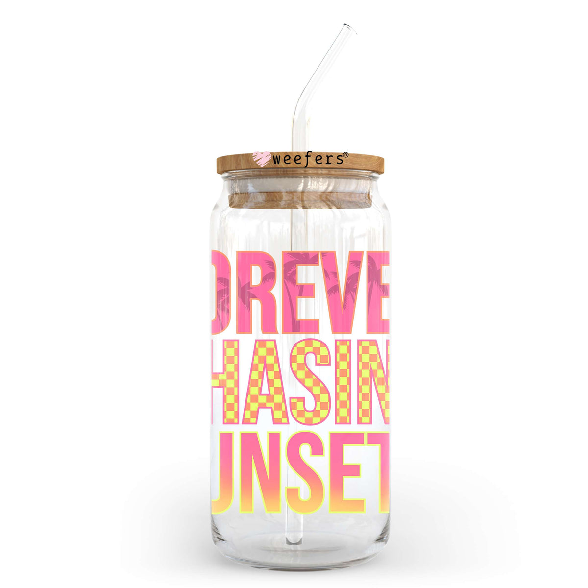 Forever Chasing Sunsets 20oz Libbey Glass Can, 34oz Hip Sip, 40oz Tumbler, 24oz Cold Cup UV DTF or Sublimation Decal Transfer Weefers
