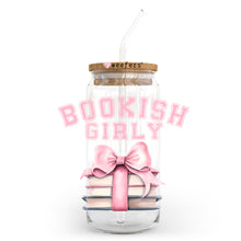 Load image into Gallery viewer, a glass jar with a pink ribbon and a straw in it
