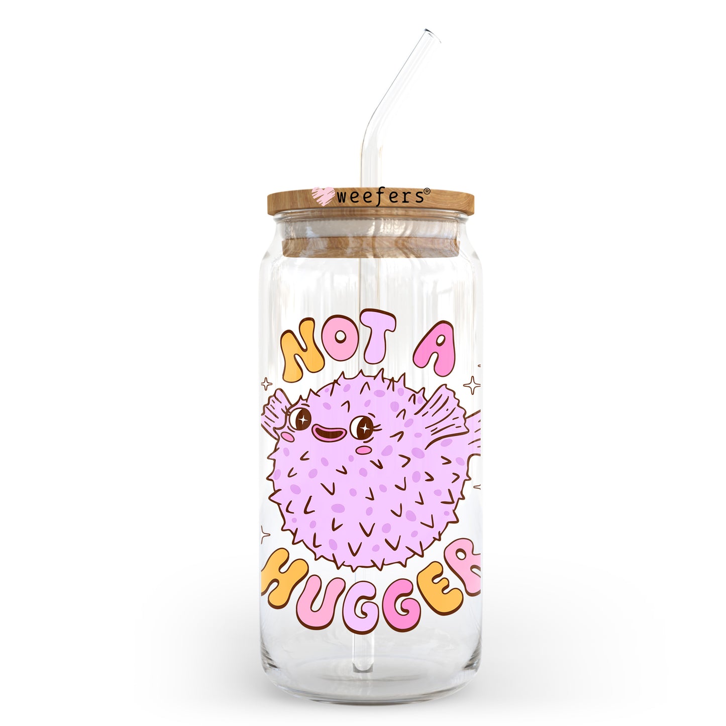 Not a Hugger Pink 20oz Libbey Glass Can, 34oz Hip Sip, 40oz Tumbler, 24oz Cold Cup UV DTF or Sublimation Decal Transfer Weefers