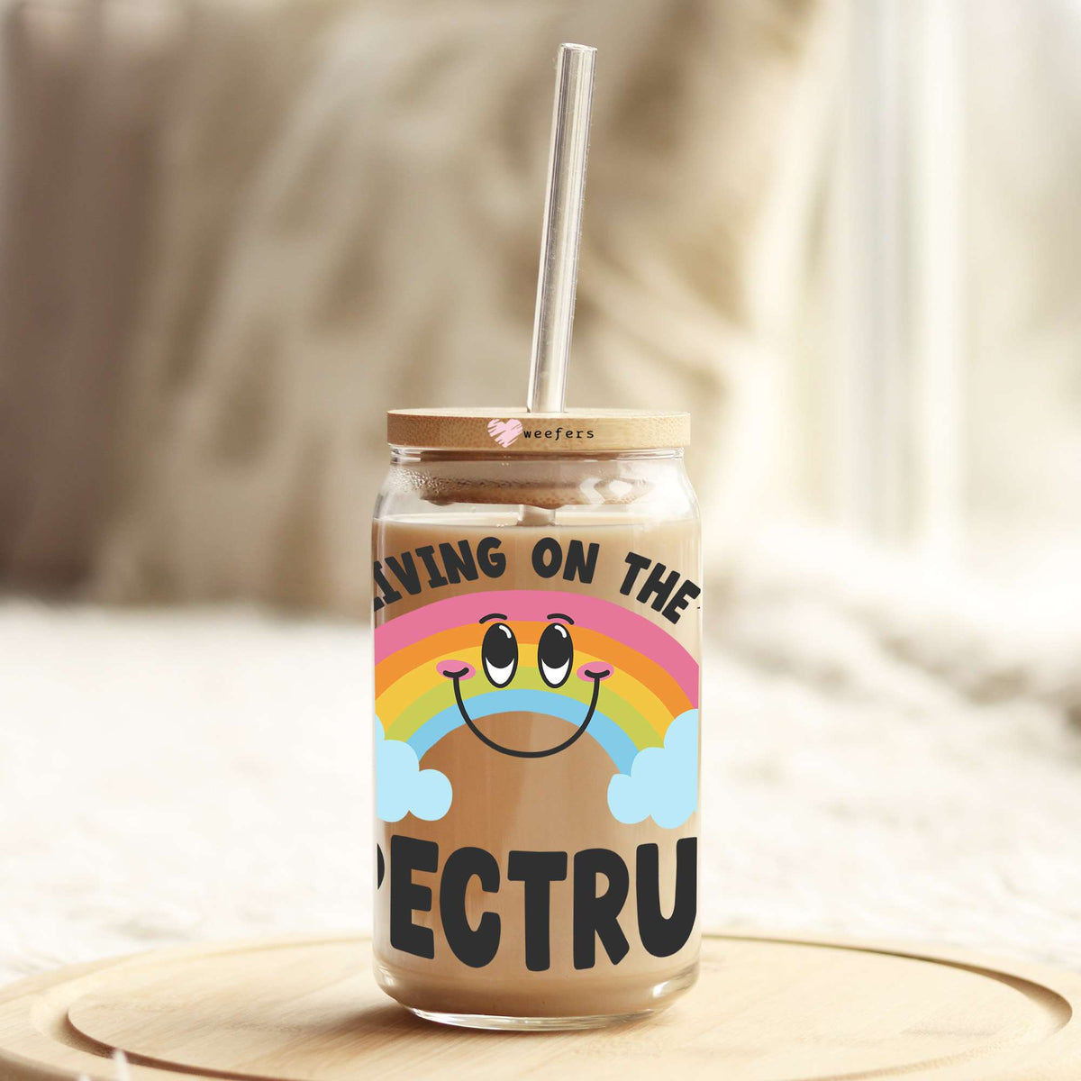 Living on the Spectrum Awareness 16oz Libbey Glass Can UV DTF or Sublimation Wrap - Decal Transfer Weefers