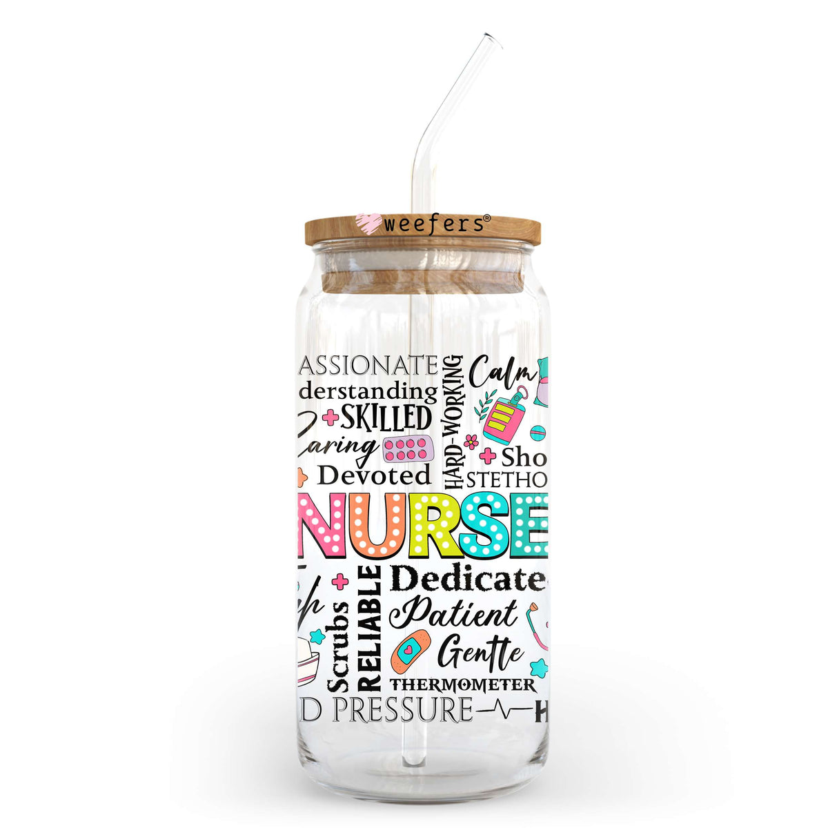 Nurse Affirmations 20oz Libbey Glass Can, 34oz Hip Sip, 40oz Tumbler, 24oz Cold Cup UV DTF or Sublimation Decal Transfer Weefers