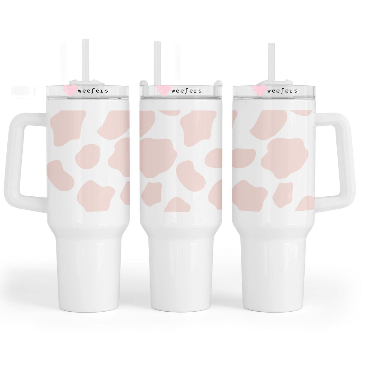 Blush Cow Print 40oz Tumbler UV DTF or Sublimation Wrap - Decal Weefers