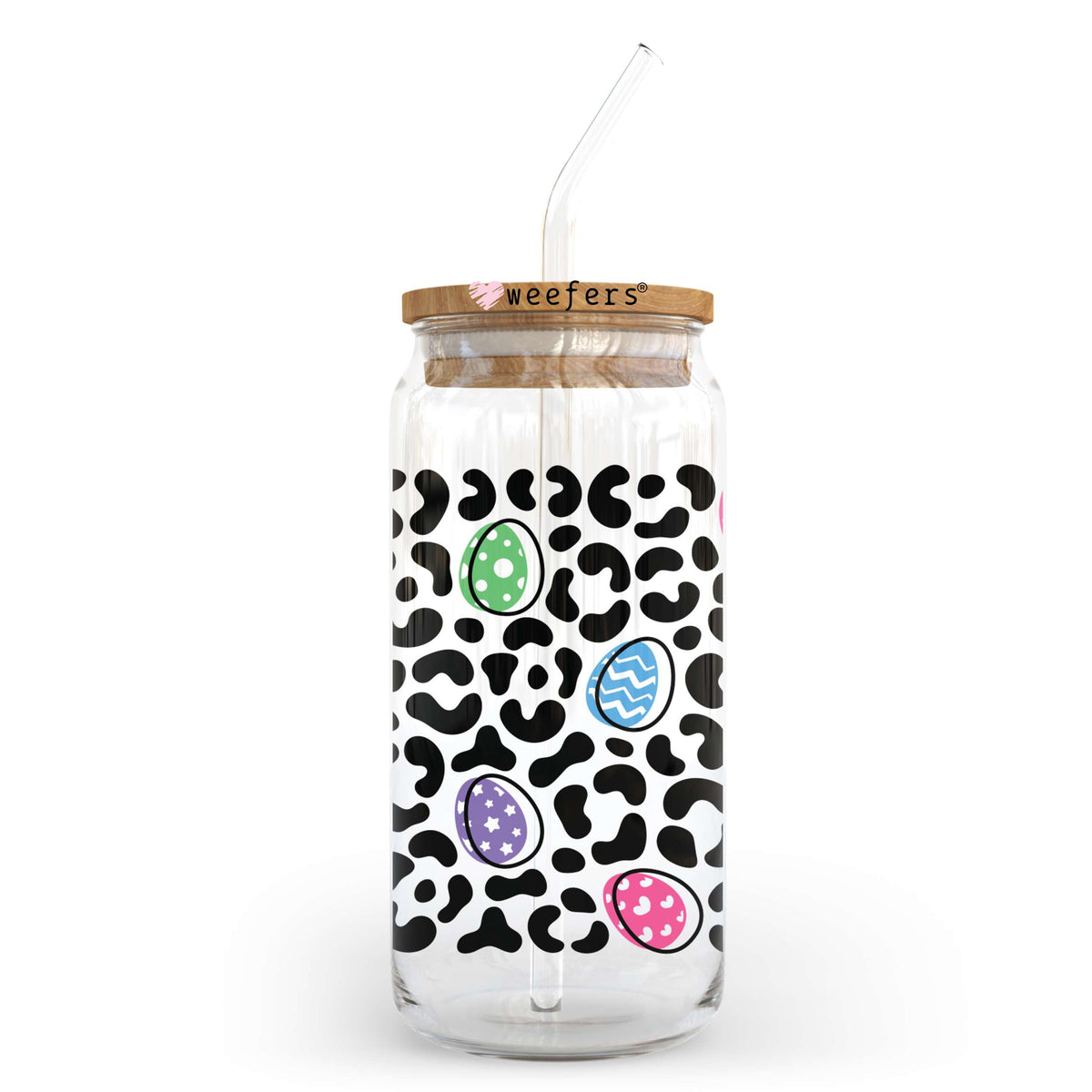 Leopard Easter Eggs 20oz Libbey Glass Can, 34oz Hip Sip, 40oz Tumbler UV DTF or Sublimation Decal Transfer Weefers