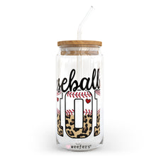 Load image into Gallery viewer, Baseball Mom Brown Leopard 20oz Libbey Glass Can, 34oz Hip Sip, 40oz Tumbler UVDTF or Sublimation Decal Transfer
