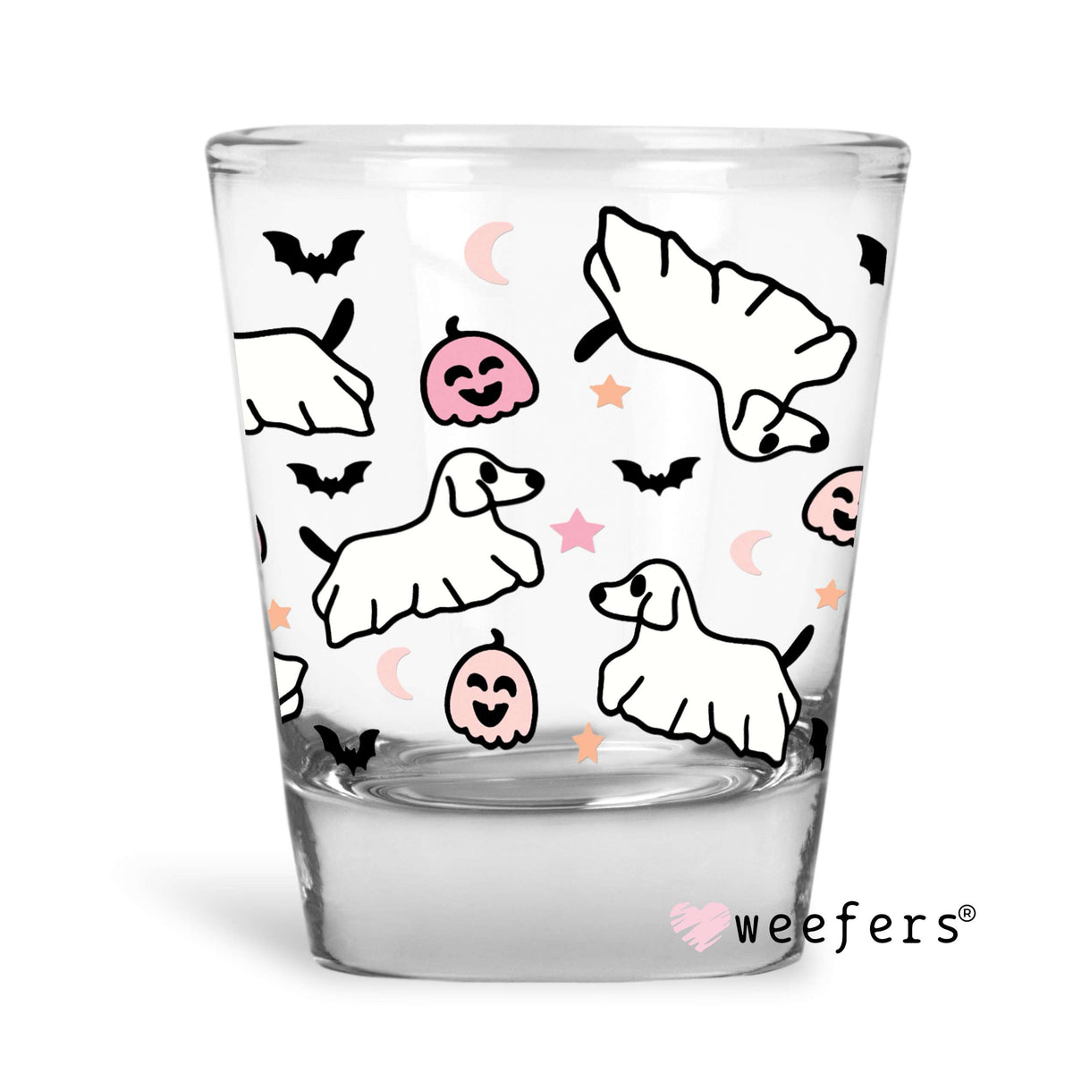 Dog Ghost Costume Halloween Shot Glass Short UV DTF or Sublimation Wrap - Decal Weefers
