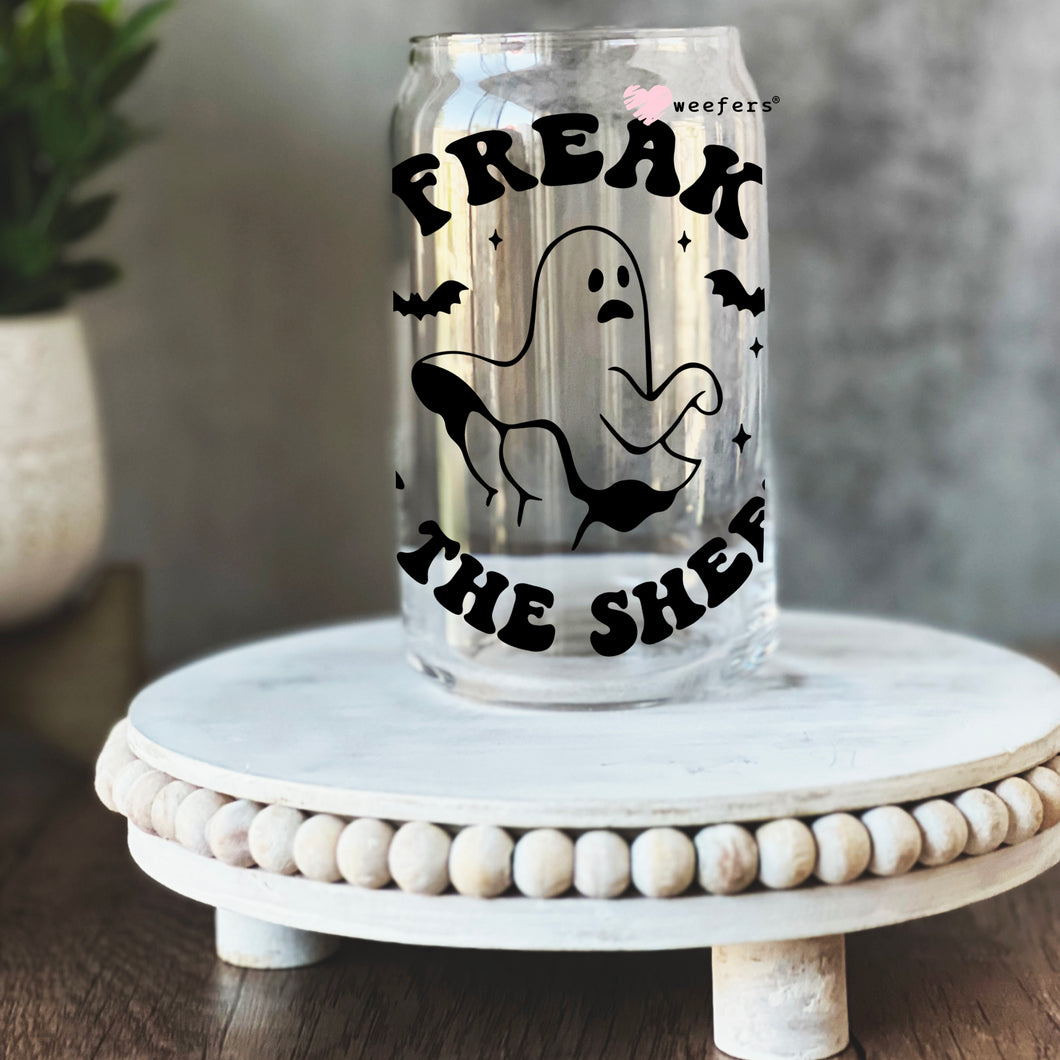 Freak in the Sheets Ghost 16oz Libbey Glass Can UV-DTF or Sublimation Wrap - Decal