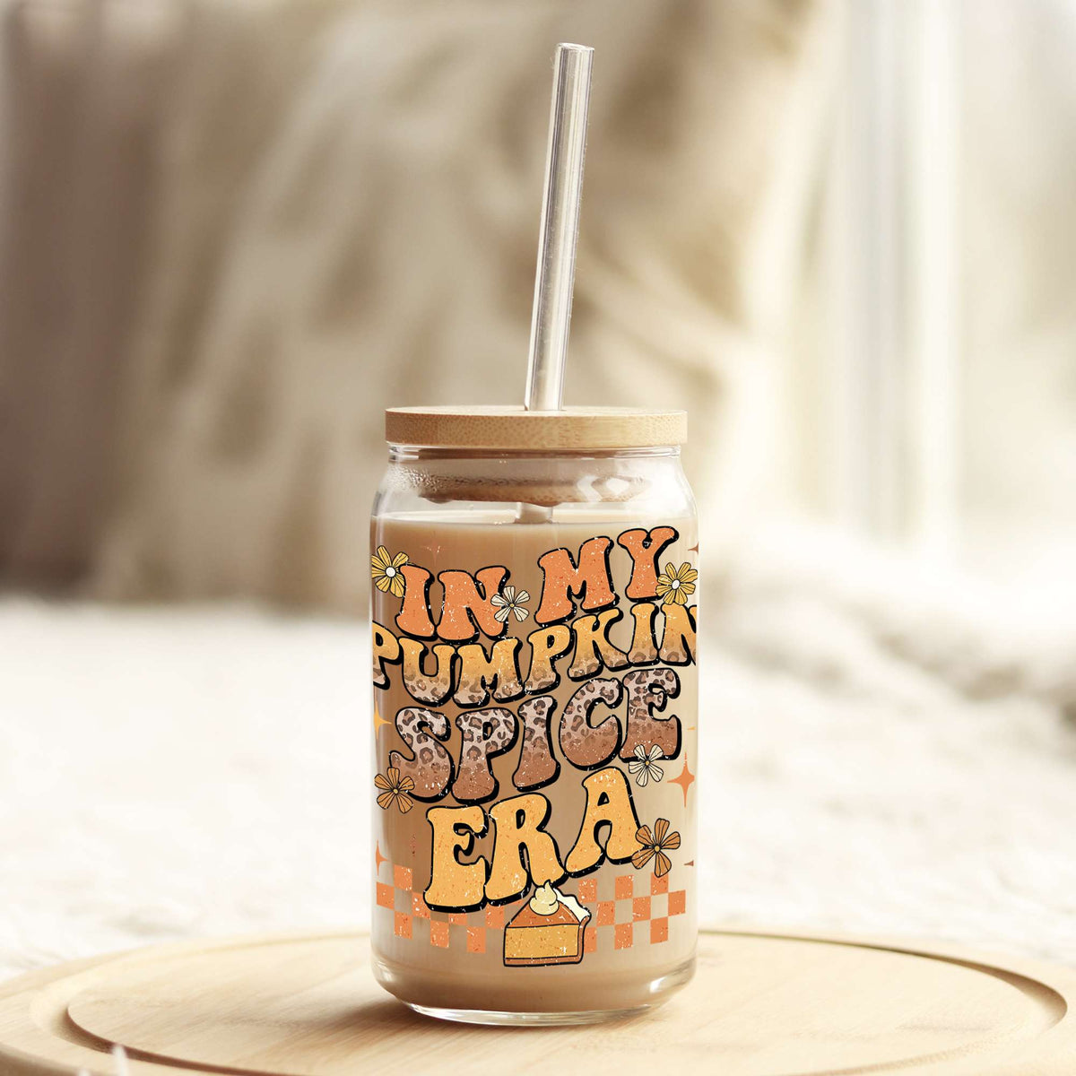 In my Pumpkin Spice Era 16oz Libbey Glass Can UV DTF or Sublimation Wrap - Decal Weefers