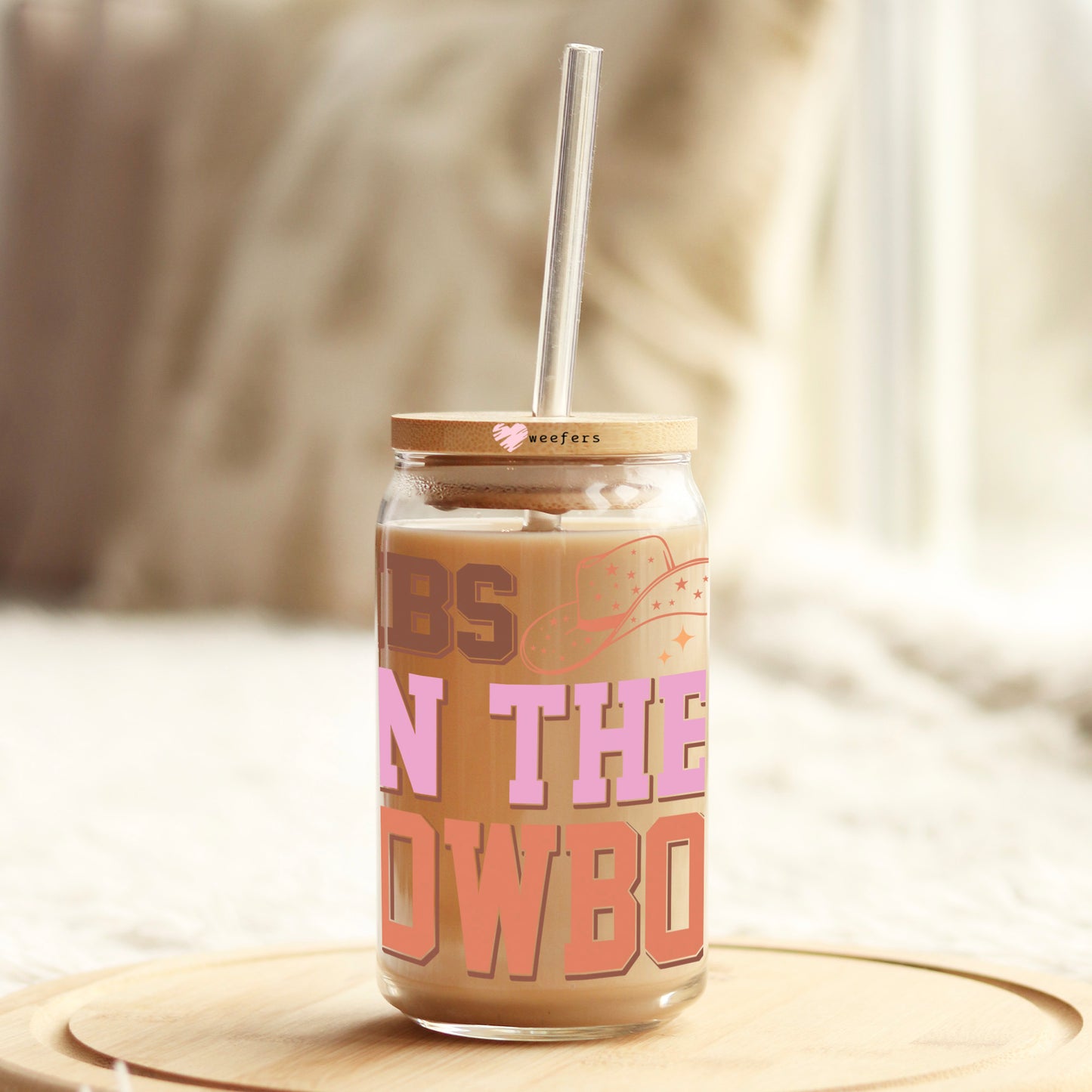 Dibs on the Cowboy 16oz Libbey Glass Can UV DTF or Sublimation Cup Wrap - Decal Transfer Weefers