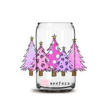Load image into Gallery viewer, Christmas Pink Wonderland Trees 16oz Libbey Glass Can UV-DTF or Sublimation Wrap - Decal
