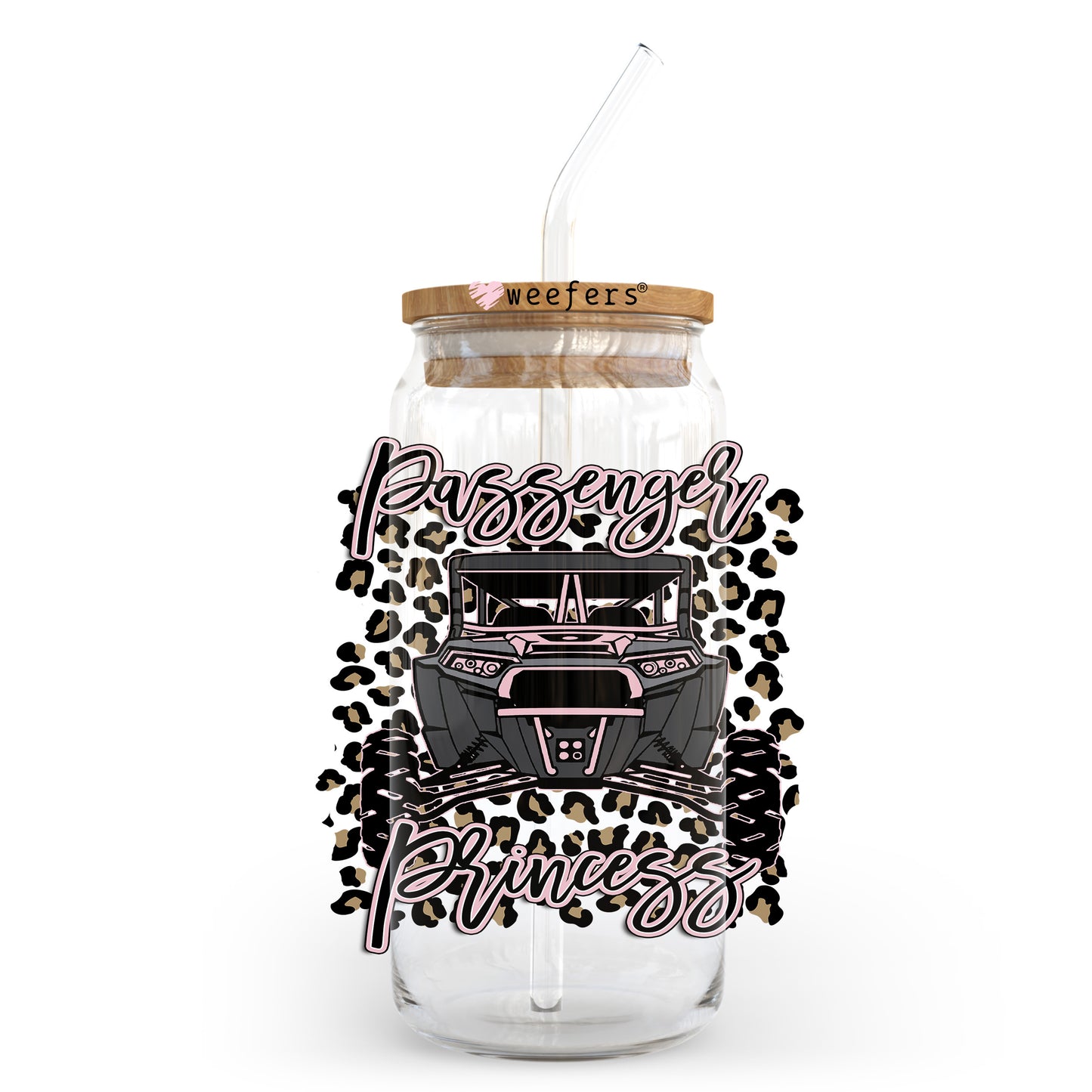 Princess Passenger Off Roading 20oz Libbey Glass Can UV DTF or Sublimation Wrap - Decal Transfer Weefers