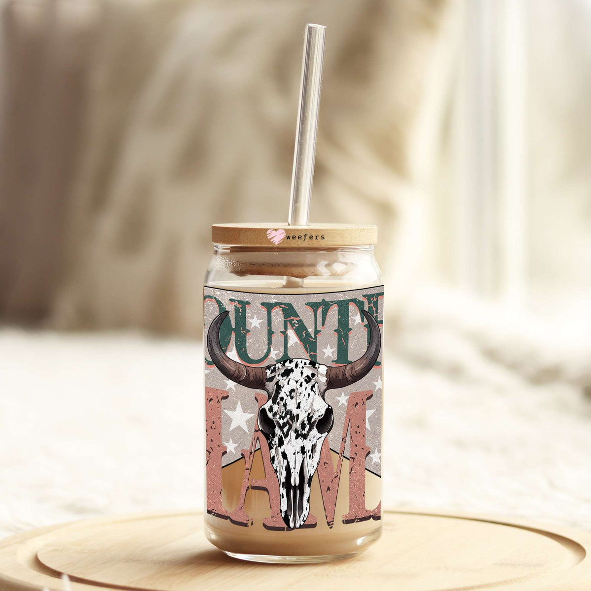 Country Mama 16oz Libbey Glass Can UV DTF or Sublimation Cup Wrap - Decal Transfer Weefers