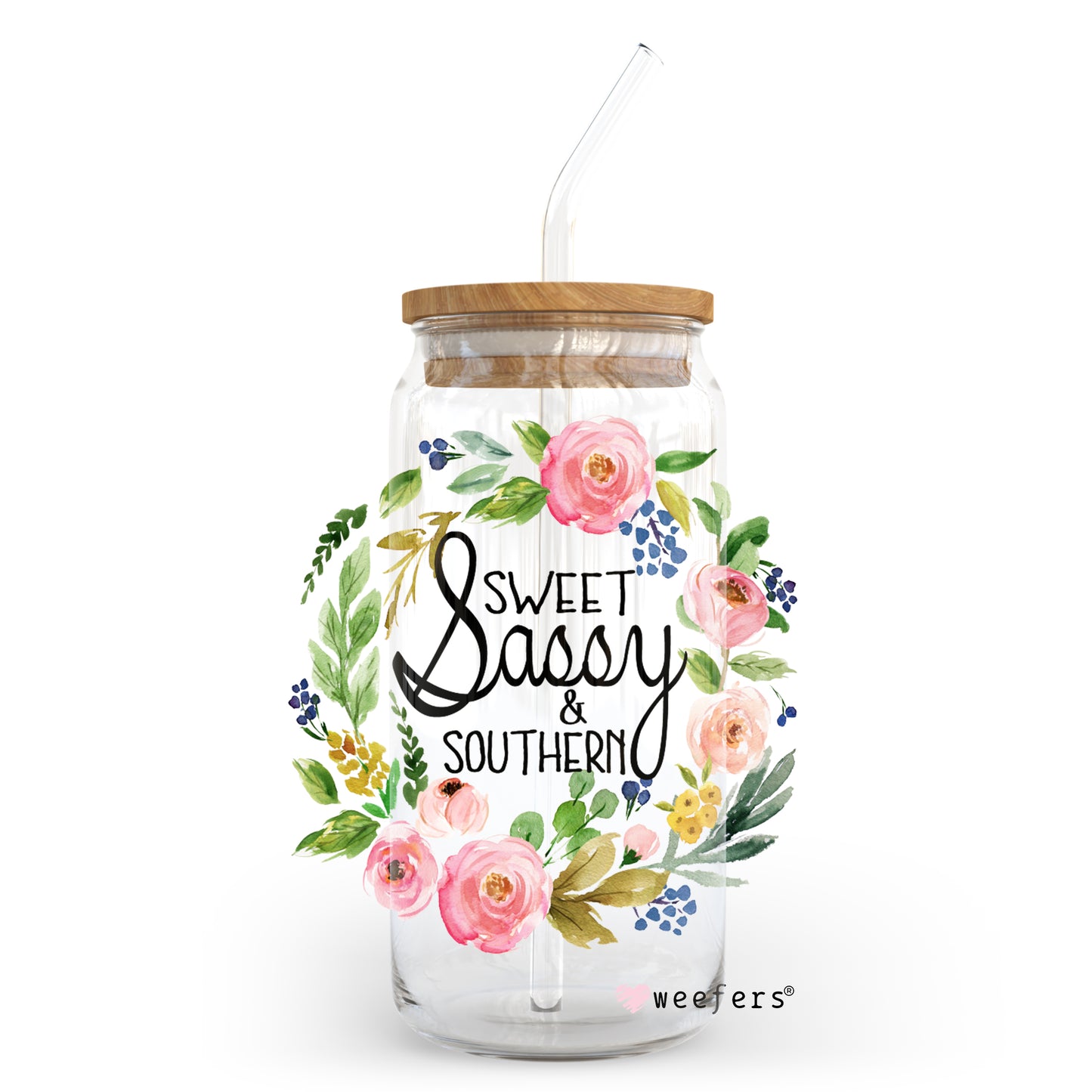Sweet Sassy and Southern 20oz Libbey Glass Can, 34oz Hip Sip, 40oz Tumbler UV DTF or Sublimation Decal Transfer Weefers