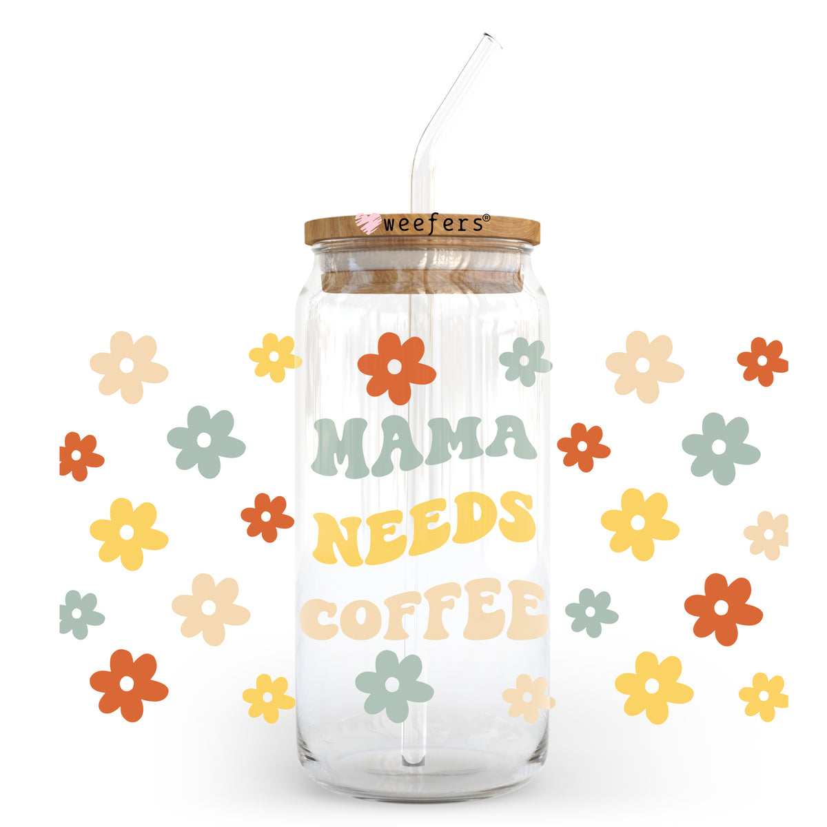 Mama Needs Coffee 20oz Libbey Glass Can Uvdtf Or Sublimation Wrap Decal 9817