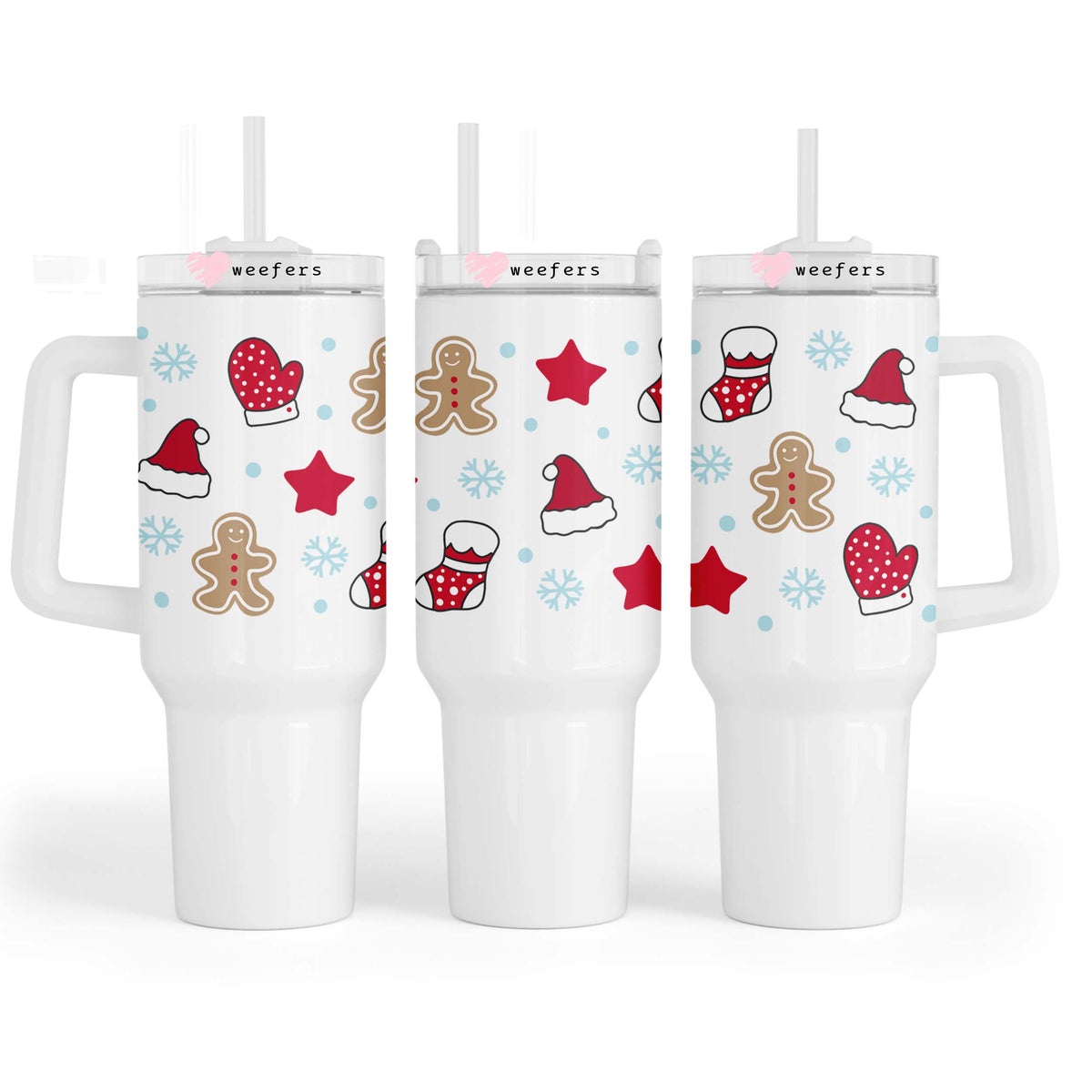 Gingerbread Christmas 40oz Tumbler UV DTF or Sublimation Wrap - Decal Weefers
