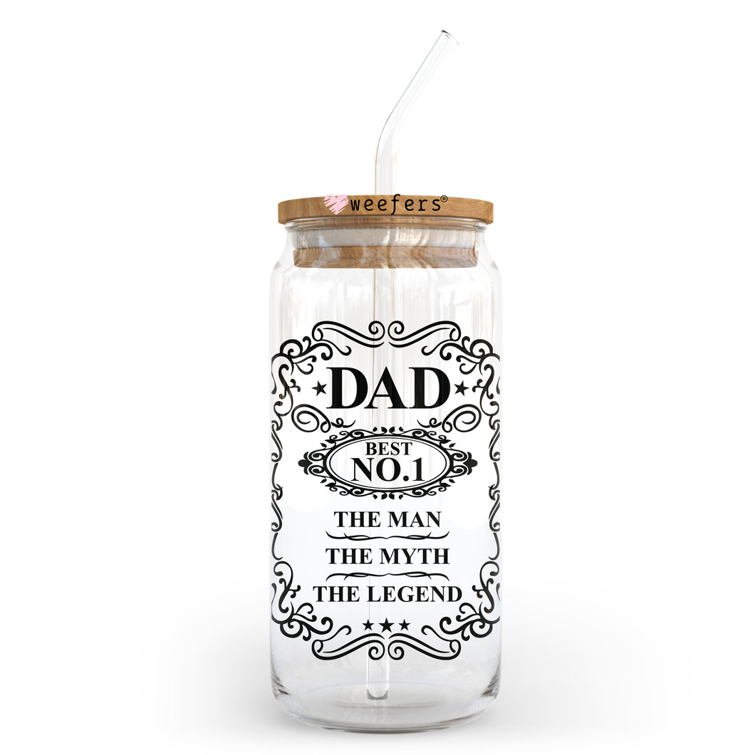 Dad the Myth the man the Legend 20oz Libbey Glass Can, 34oz Hip Sip, 40oz Tumbler UVDTF or Sublimation Decal Transfer